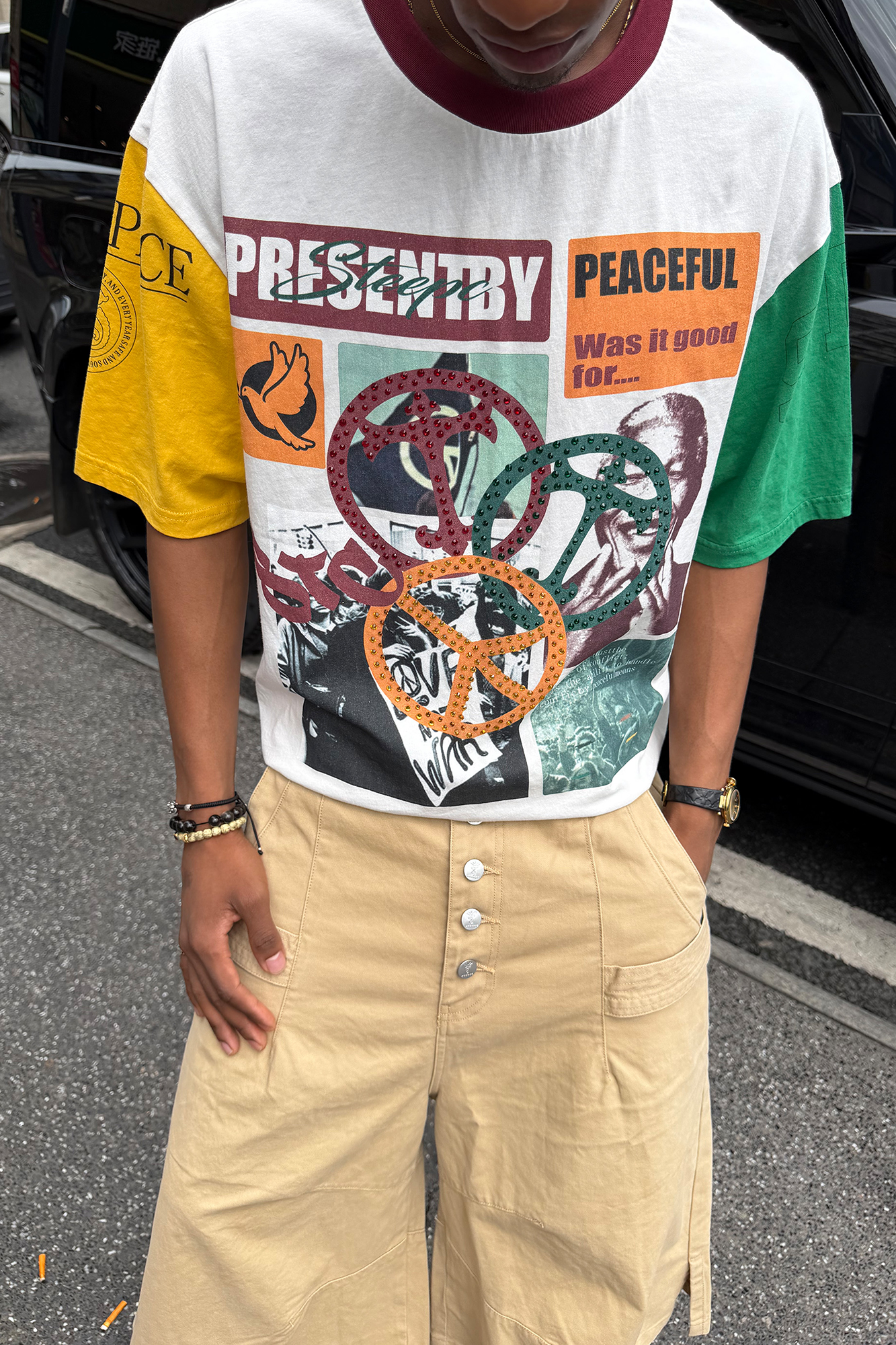 STEEPC Contrast Diamond Graphic T-Shirt-T Shirt-S (1)-Free Shipping Leatheretro
