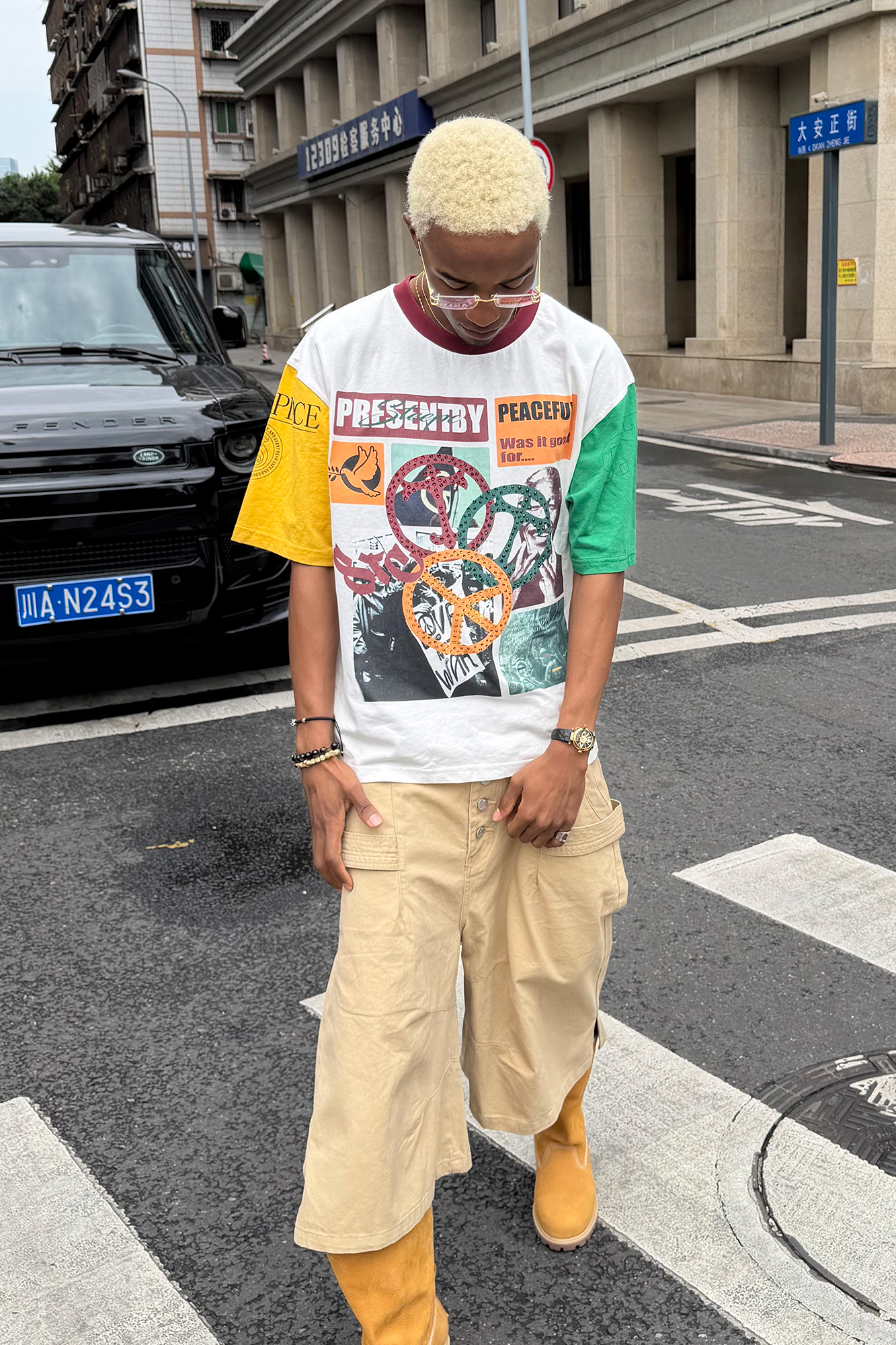 STEEPC Contrast Diamond Graphic T-Shirt-T Shirt-S (1)-Free Shipping Leatheretro
