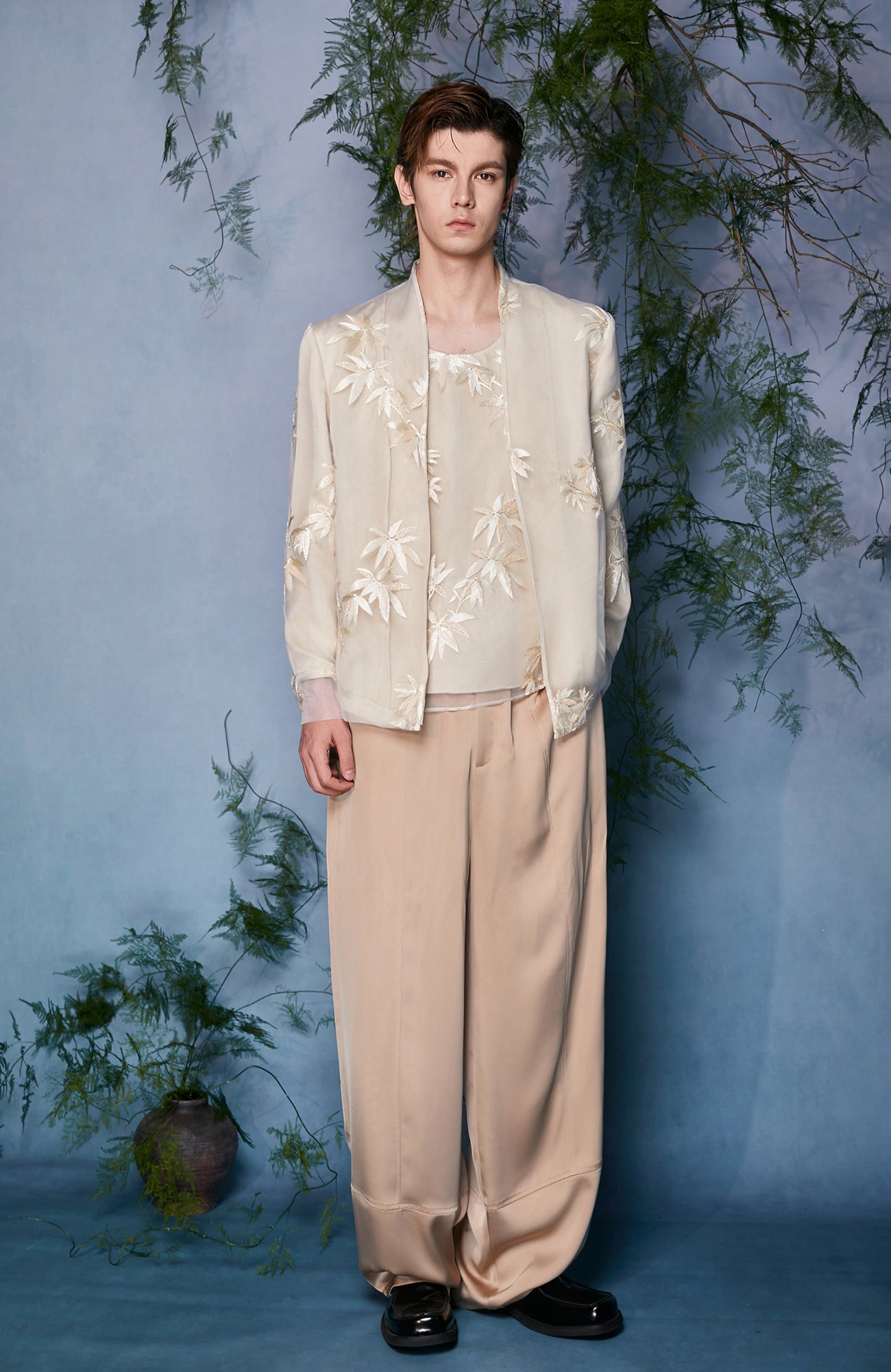 JIECHI Bamboo Embroidered Mesh Jacket-Jacket-M (Preorder)-Free Shipping Leatheretro
