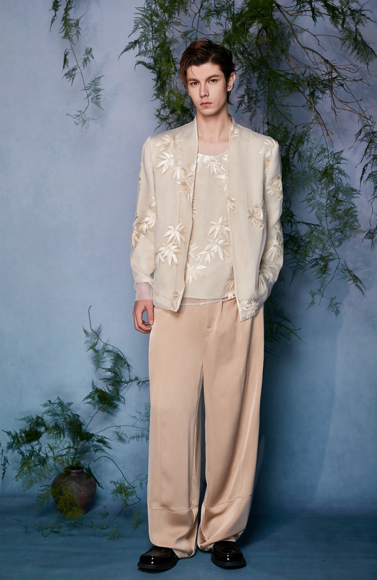 JIECHI Bamboo Embroidered Mesh Jacket-Jacket-M (Preorder)-Free Shipping Leatheretro