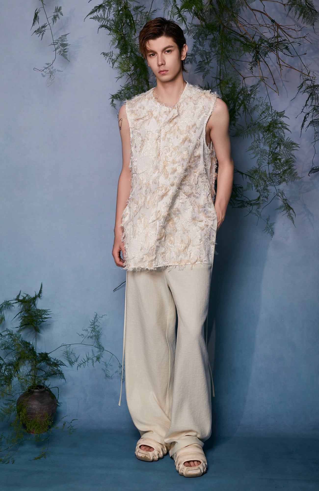 JIECHI Raw Fringe Layered Vest-Vest-M (Preorder)-Free Shipping Leatheretro
