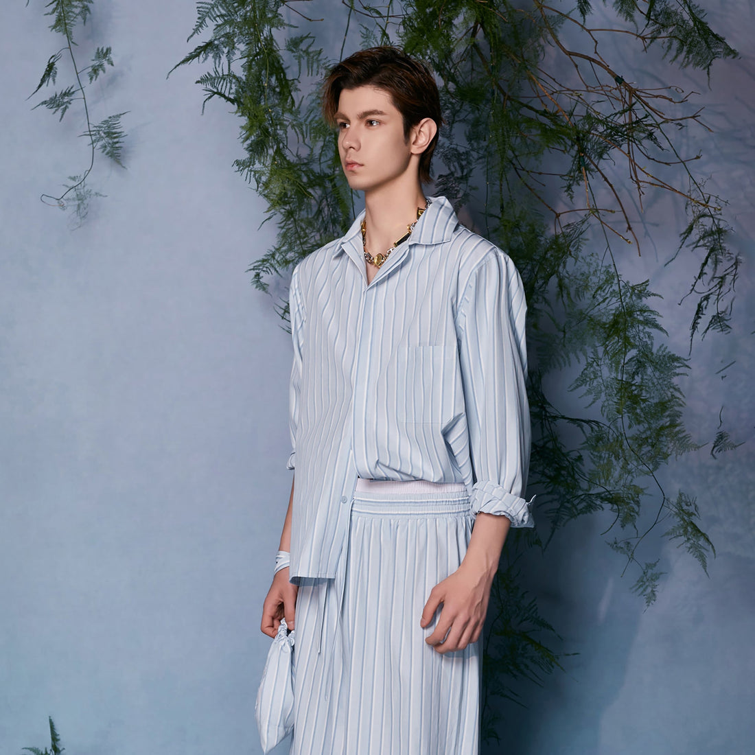 JIECHI Button-Up Striped Shirt-Shirt-M (Preorder)-Free Shipping Leatheretro