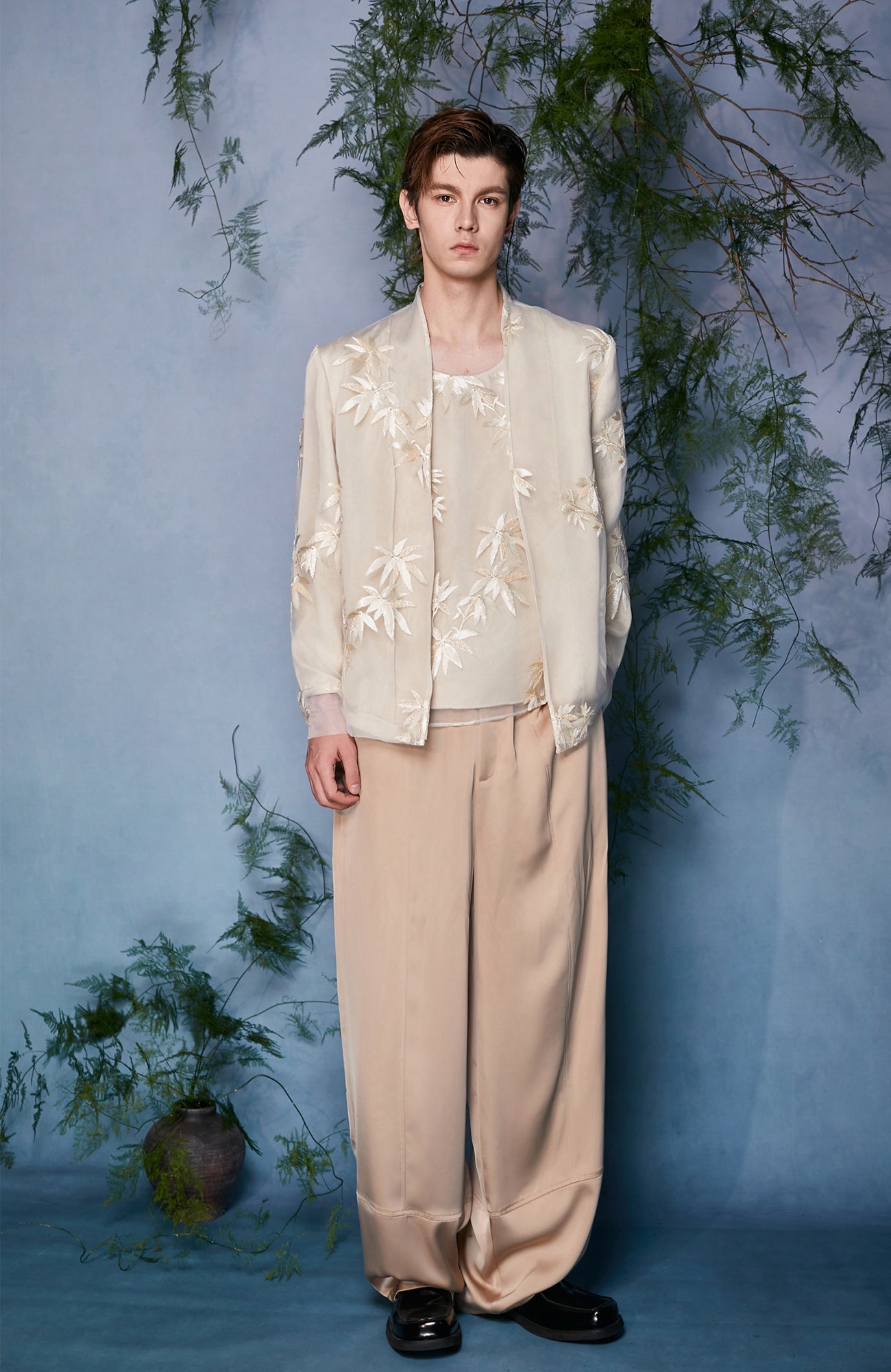 JIECHI Bamboo Embroidered Mesh Jacket-Jacket-M (Preorder)-Free Shipping Leatheretro