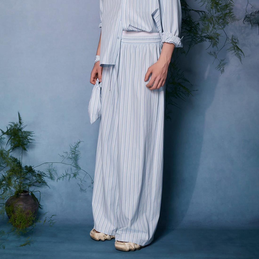 JIECHI Striped Wide-Leg Trousers-Pants-M (Preorder)-Free Shipping Leatheretro