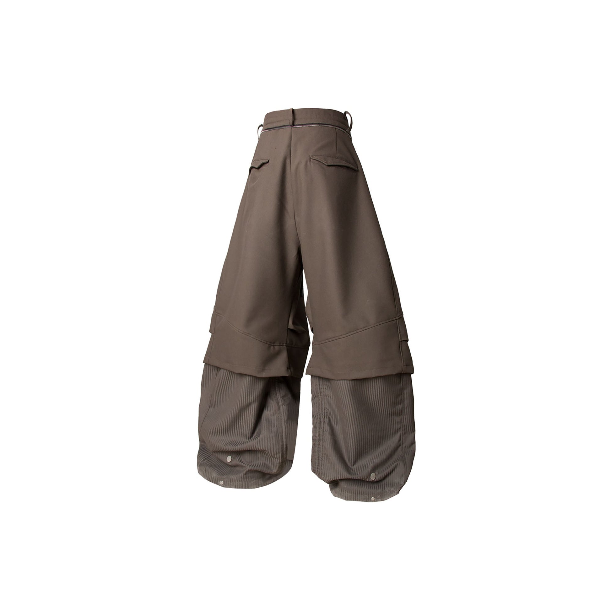 RELABEL Faux Layered Oversized Pants Brown-Pants-XS (Preorder)-Free Shipping Leatheretro