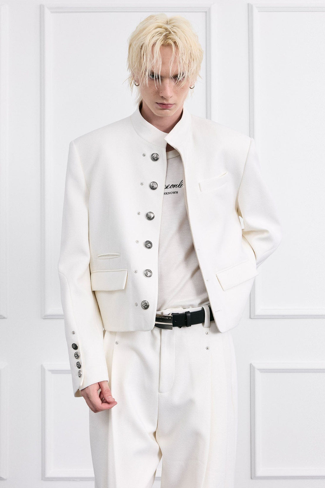 FACEONLAB Wool-Blend Uniform Blazer-Jacket-M-Free Shipping Leatheretro