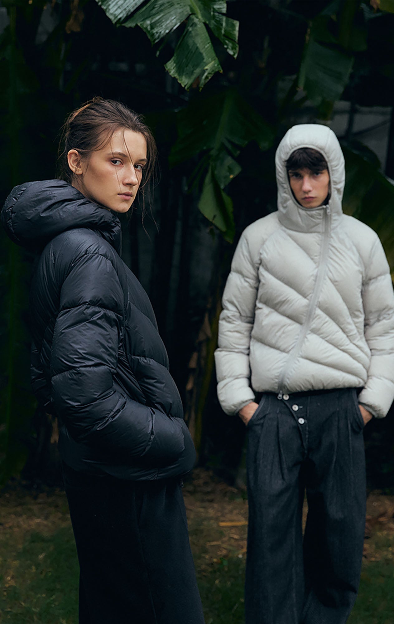 KREATE Asymmetrical Quilted Hooded Down Jacket-Jacket-S-Apricot-Free Shipping Leatheretro