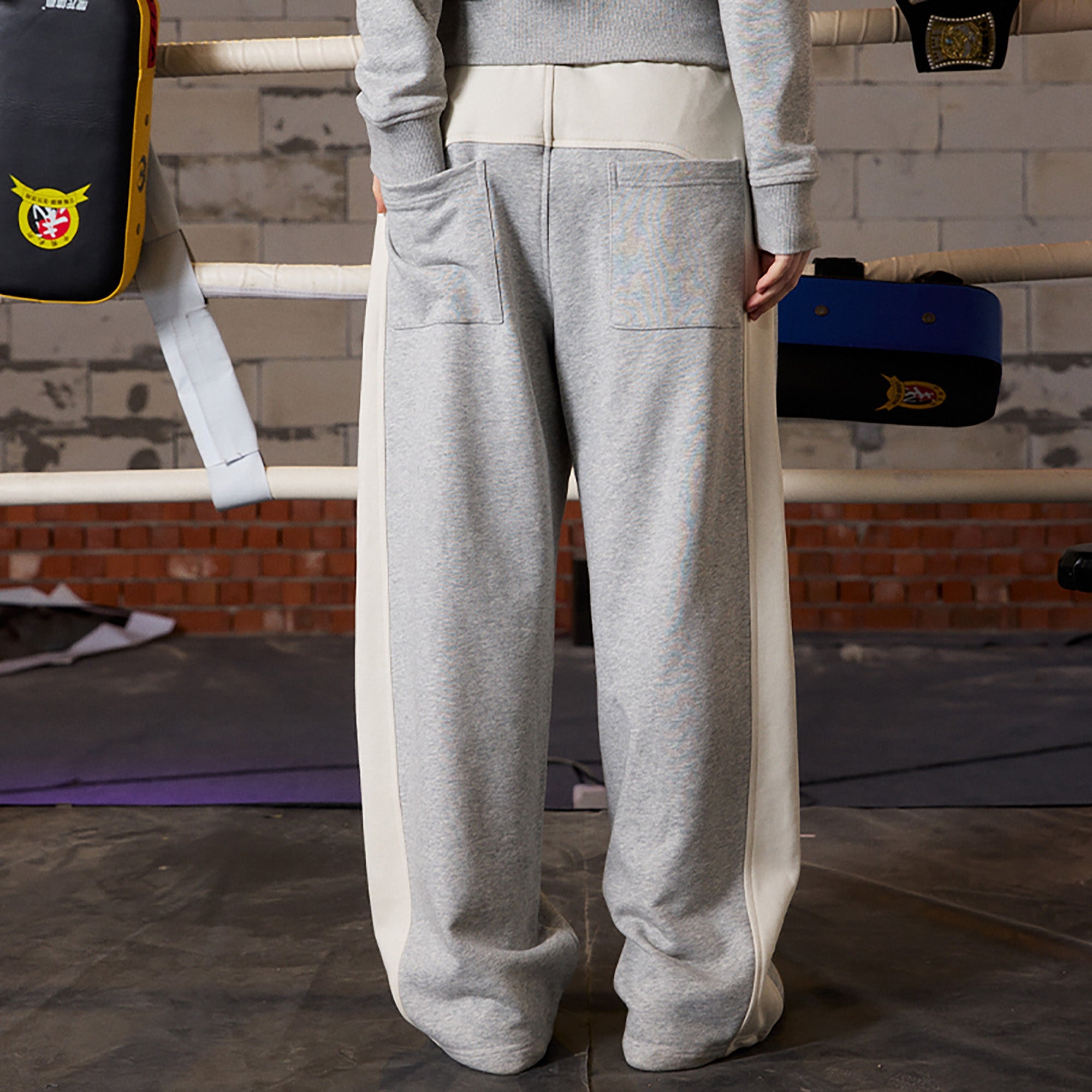 DONSMOKE Paneled Straight-Leg Sweatpants-Pants-S (Preorder)-Free Shipping Leatheretro