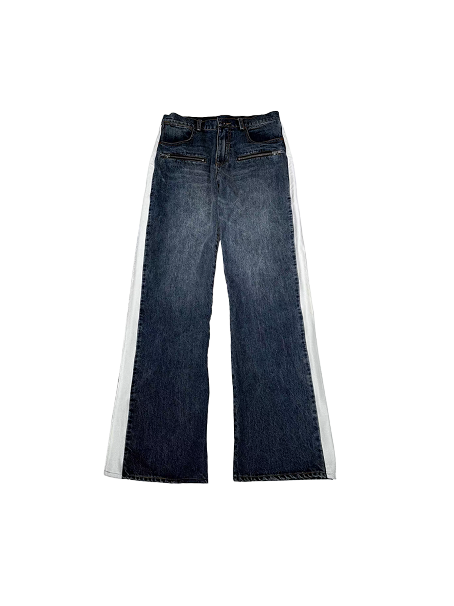 PCCVISION Contrast Side-Stripe Washed Jeans-Jeans-S (Preorder)-Free Shipping Leatheretro