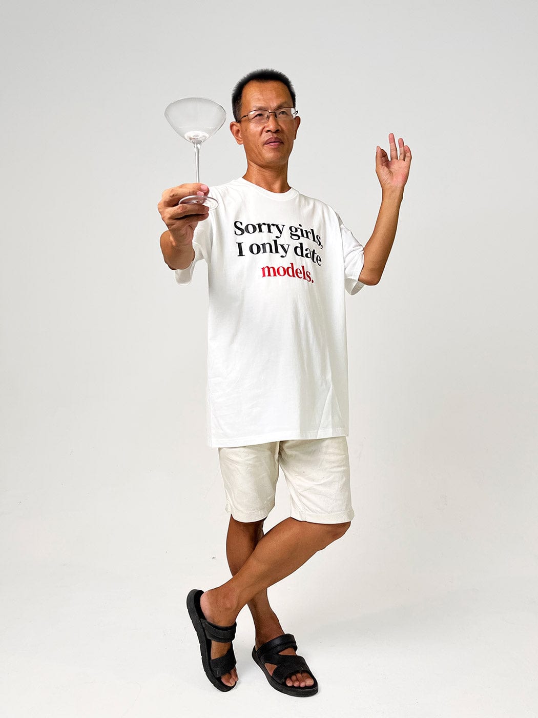 WCC Sorry Girls I Only Date Models Slogan T-Shirt-T Shirt-M-White-Free Shipping Leatheretro