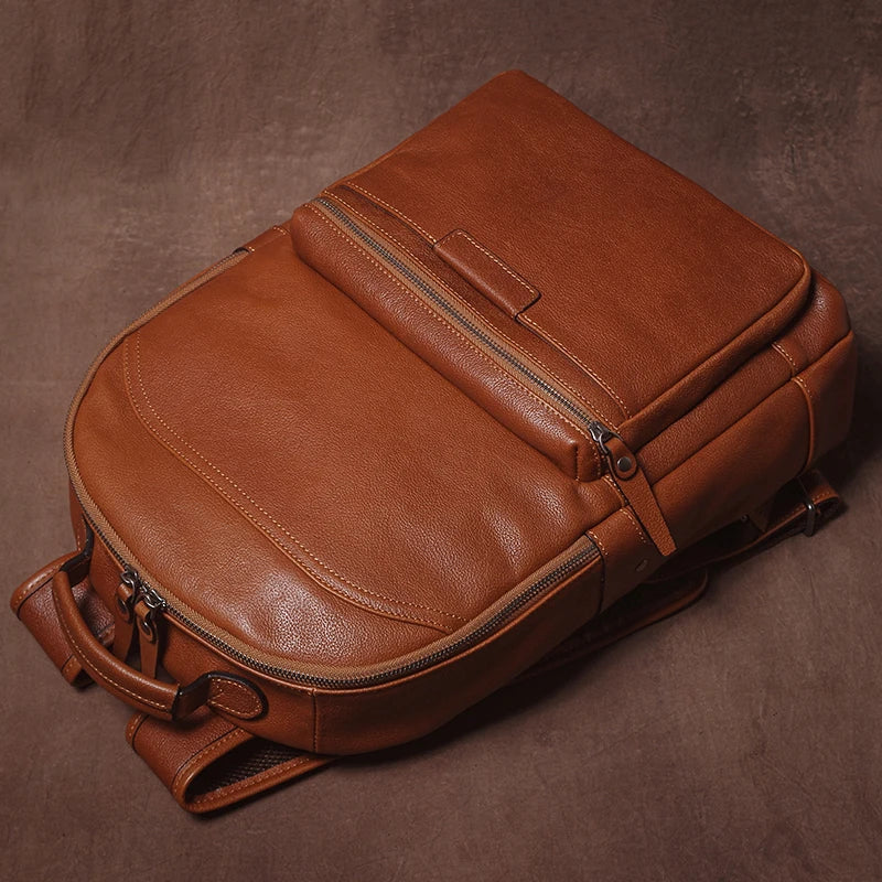 Luxury Leather Laptop Travel Backpack - Premium Professional Business Backpacks-Backpacks-Brown-Free Shipping Leatheretro