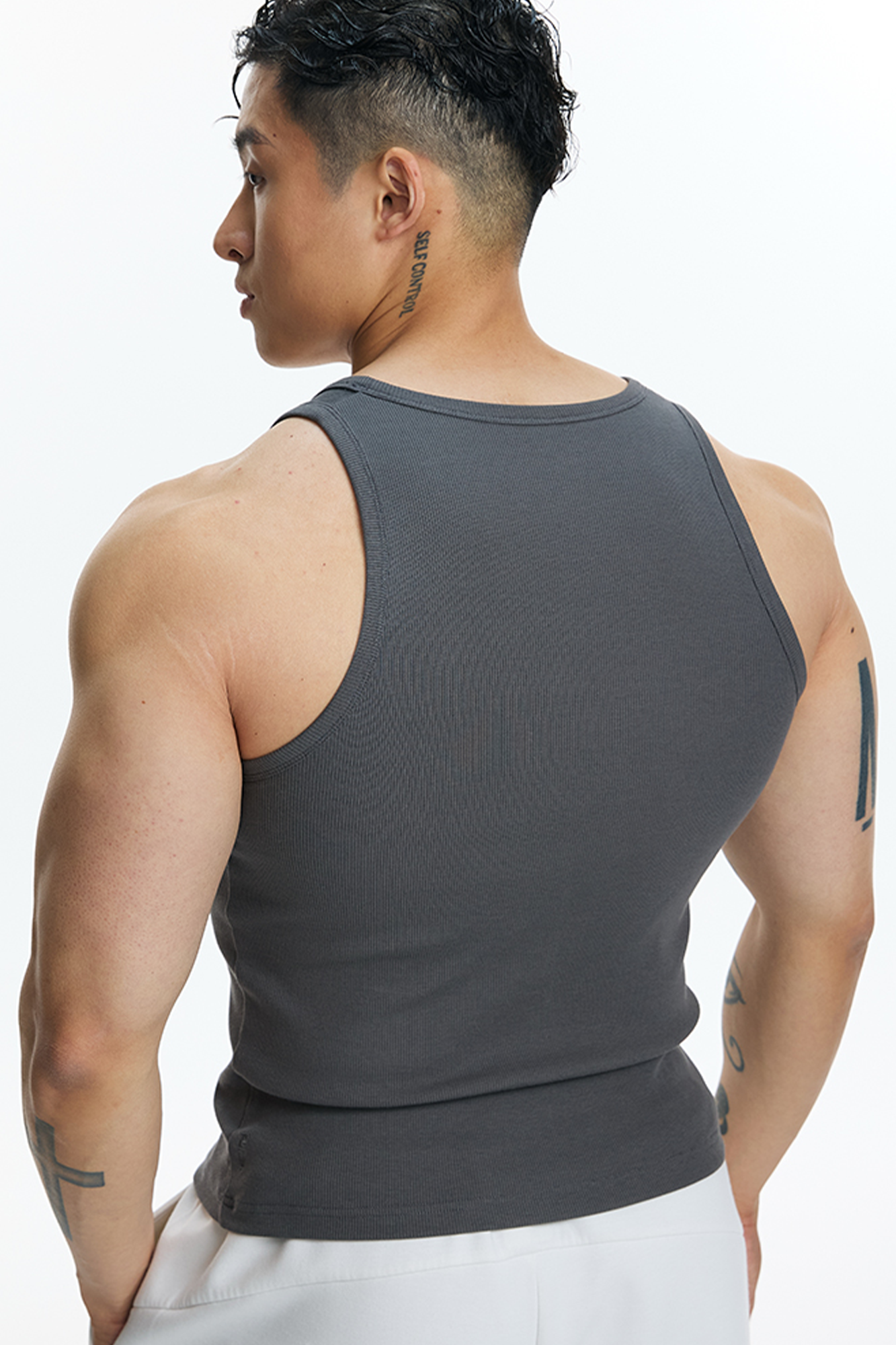 PUMPPLUS Ribbed Quick-Dry Slim Tank Top-Tank Top-M-Gray-Free Shipping Leatheretro