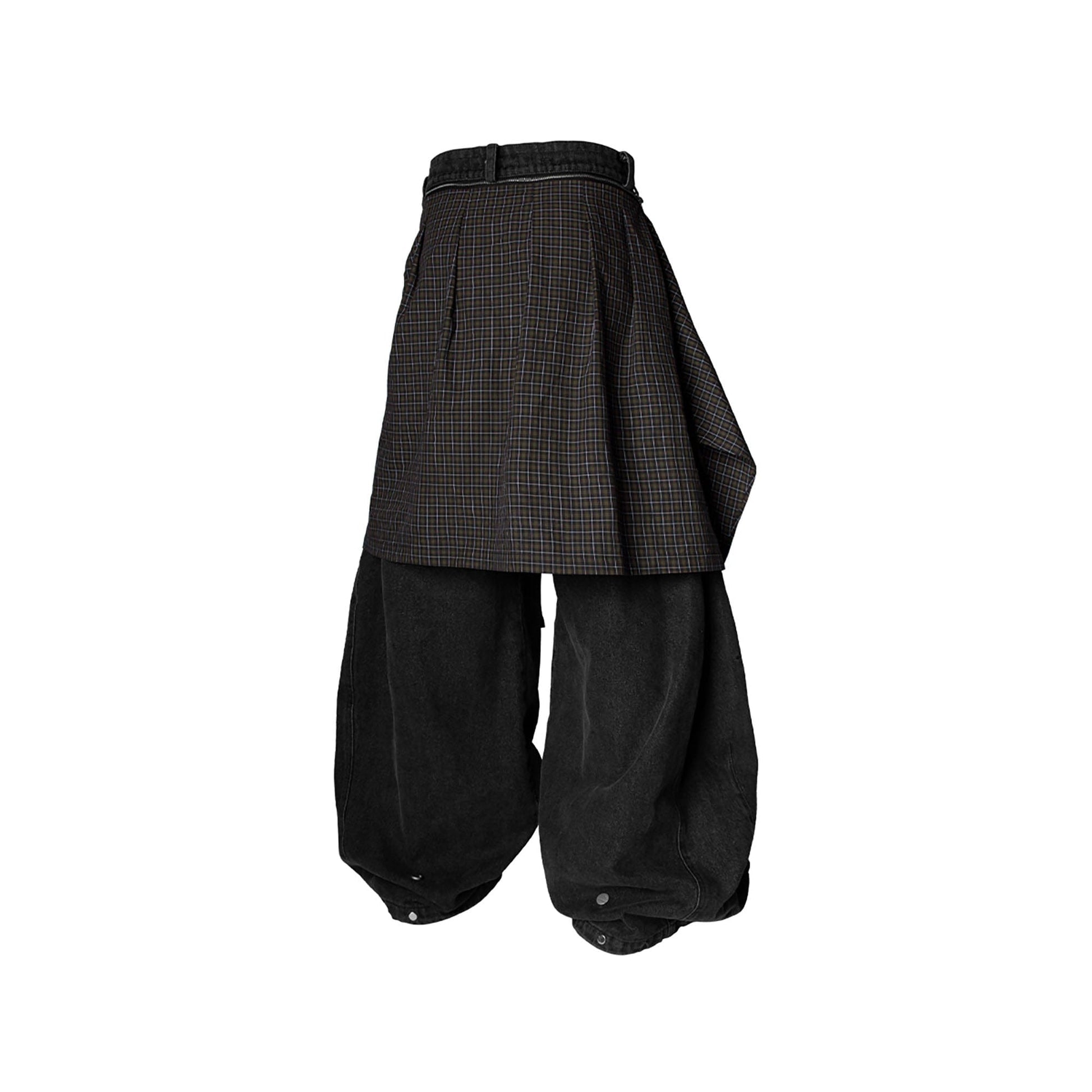 RELABEL Detachable Drape Drawstring Baggy Jeans Black-Jeans-XS-Free Shipping Leatheretro