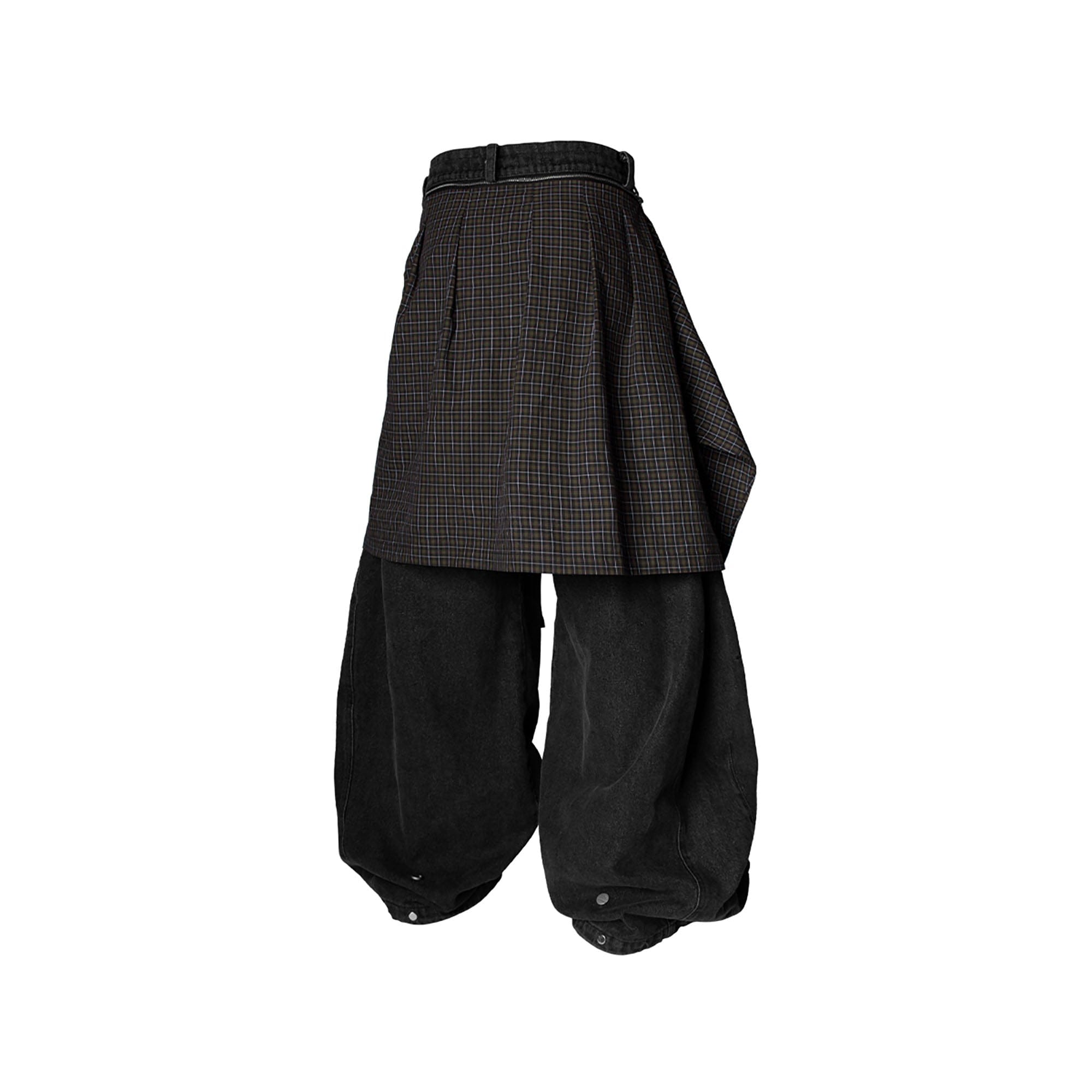 RELABEL Detachable Drape Drawstring Baggy Jeans Black-Jeans-XS-Free Shipping Leatheretro