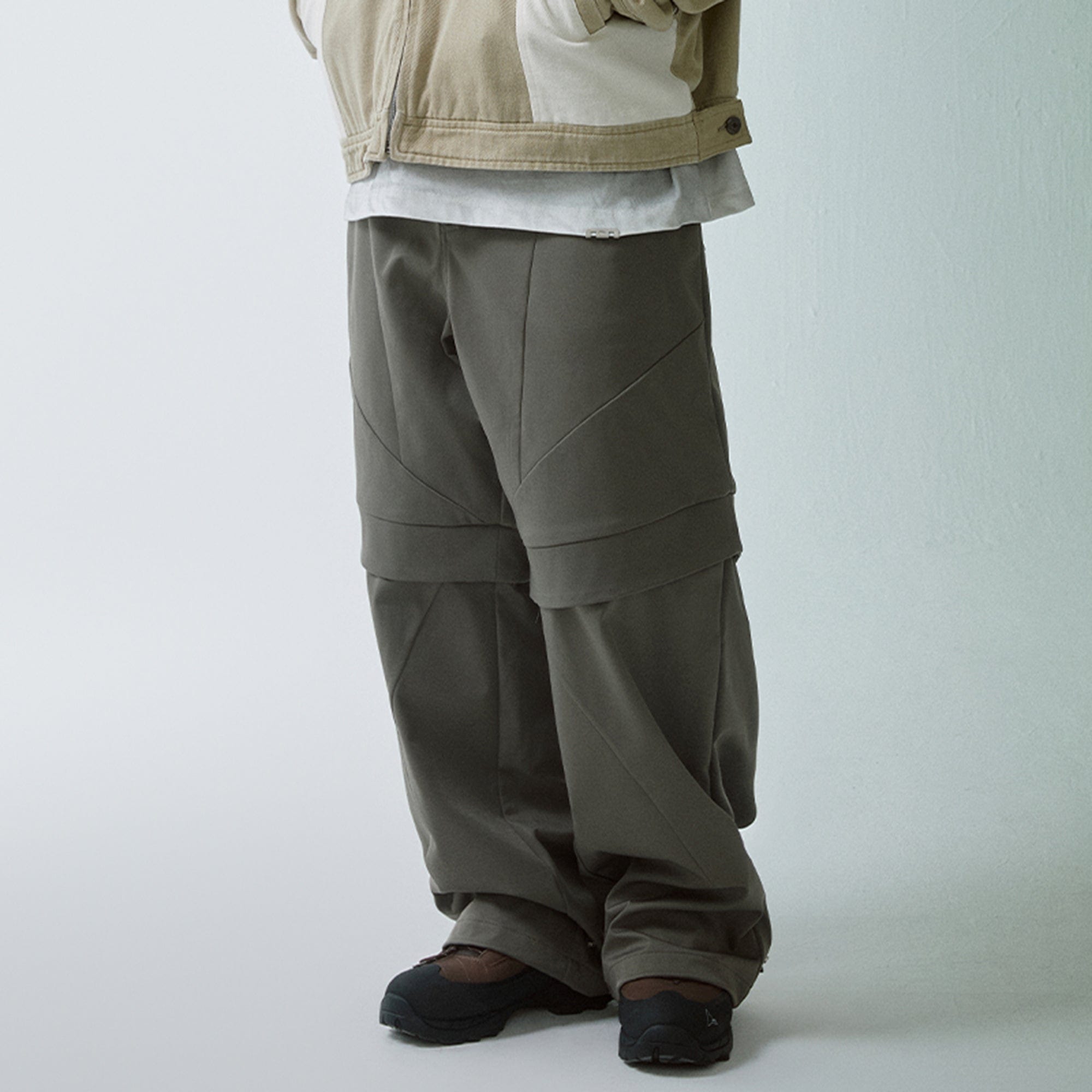 F2CE Modern Deconstructed Double-Knee Rivet Pants-Pants-S-Free Shipping Leatheretro