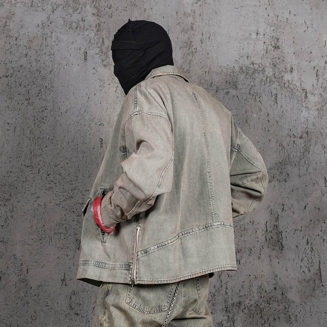 UNDERWATER Acid Wash Zipper Biker Jacket-Jacket-S-Free Shipping Leatheretro