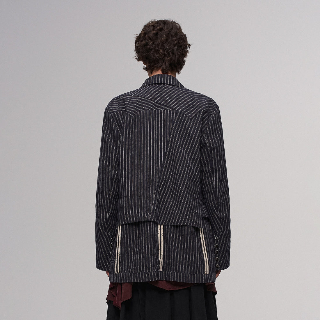 ILNya Nieternite Nifutur Deconstructed Stripe Panel Layered Jacket-Jacket-S (0)-Free Shipping Leatheretro