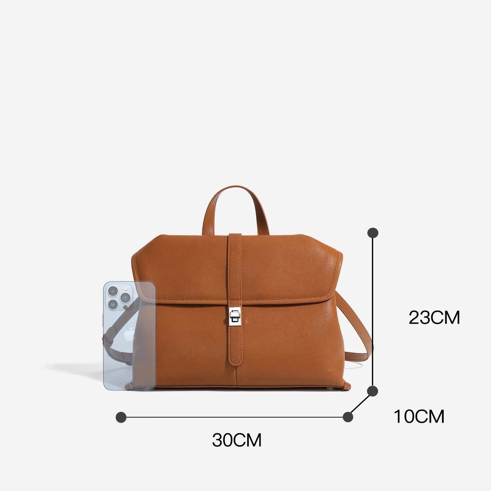 Genuine Leather Women’s Shoulder Bag – Large Capacity Retro Crossbody Handbag-Handbags, Wallets & Cases-Brown-Free Shipping Leatheretro