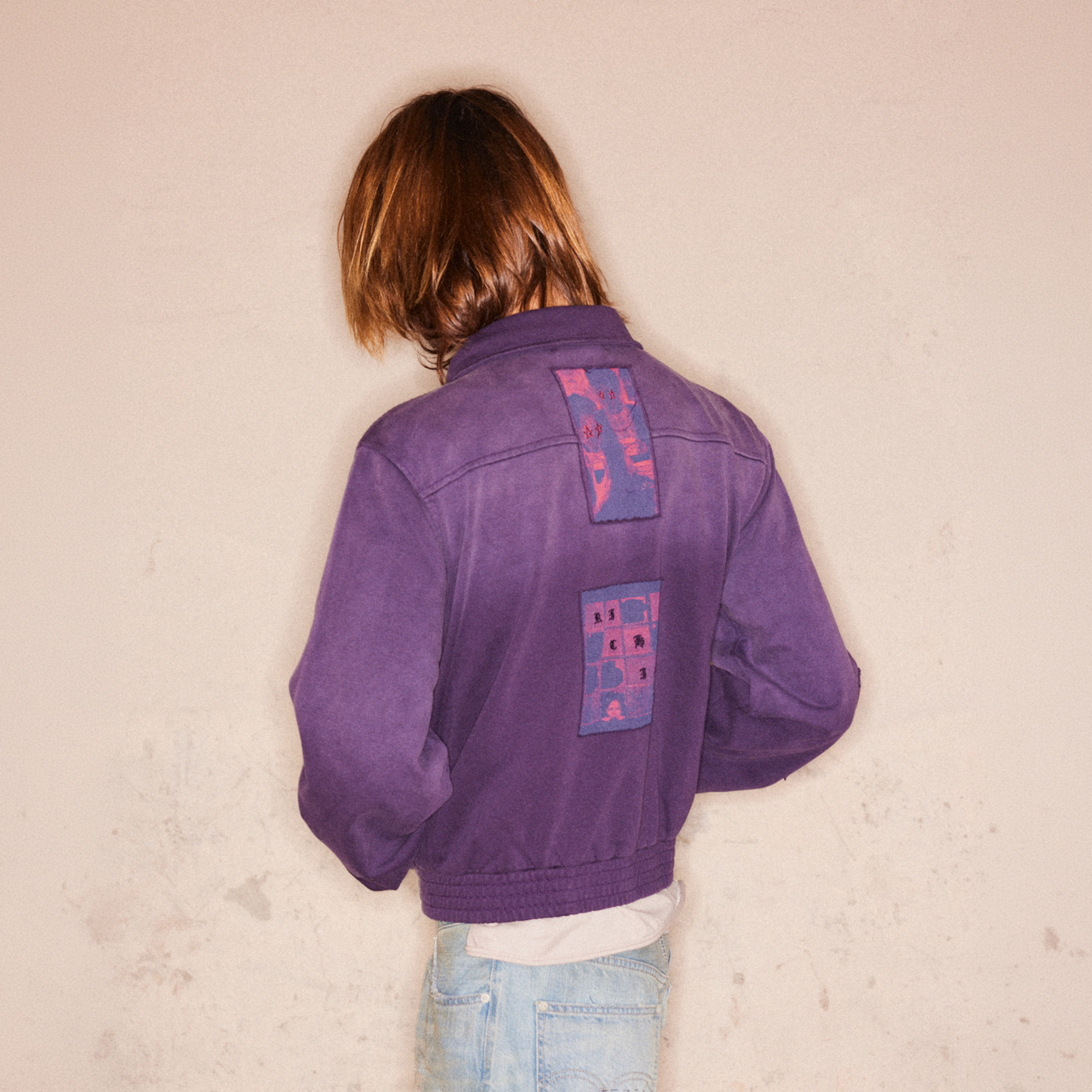 RICHILL Washed Patch Graphic Jacket-Jacket-S-Free Shipping Leatheretro