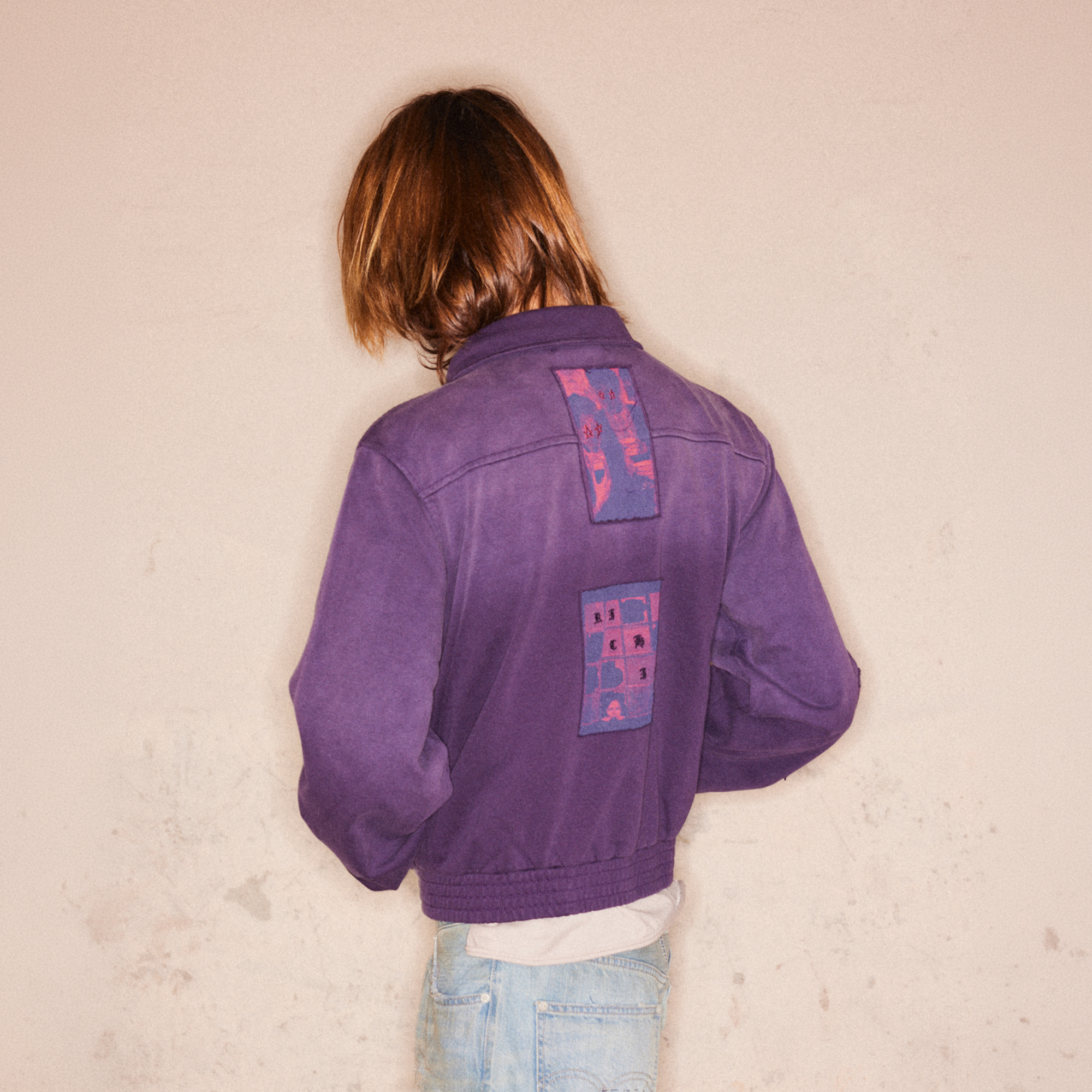 RICHILL Washed Patch Graphic Jacket-Jacket-S-Free Shipping Leatheretro