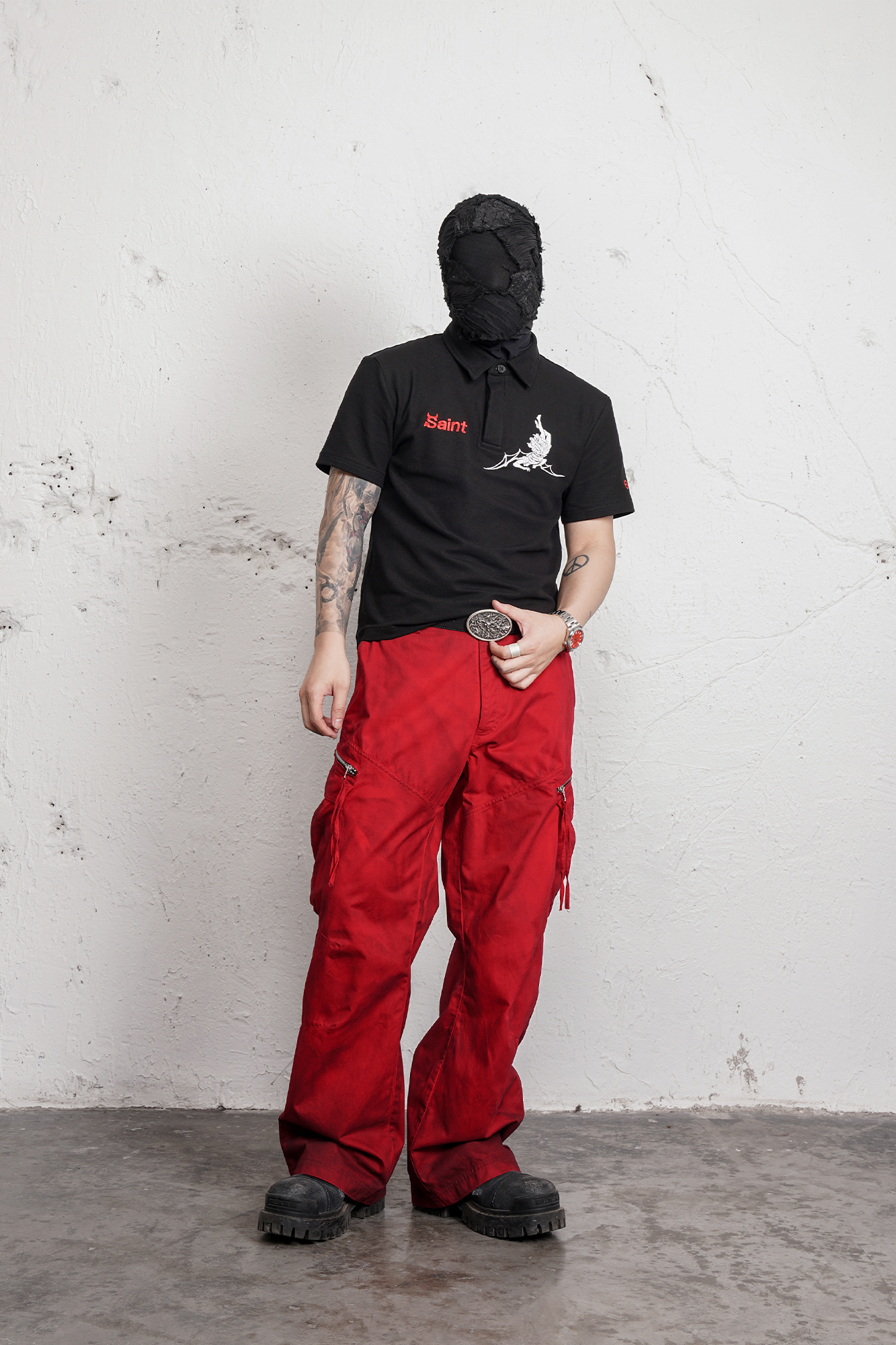 UNDERWATER Lucifer Embroidered Polo Shirt-T Shirt-S (Preorder)-Free Shipping Leatheretro