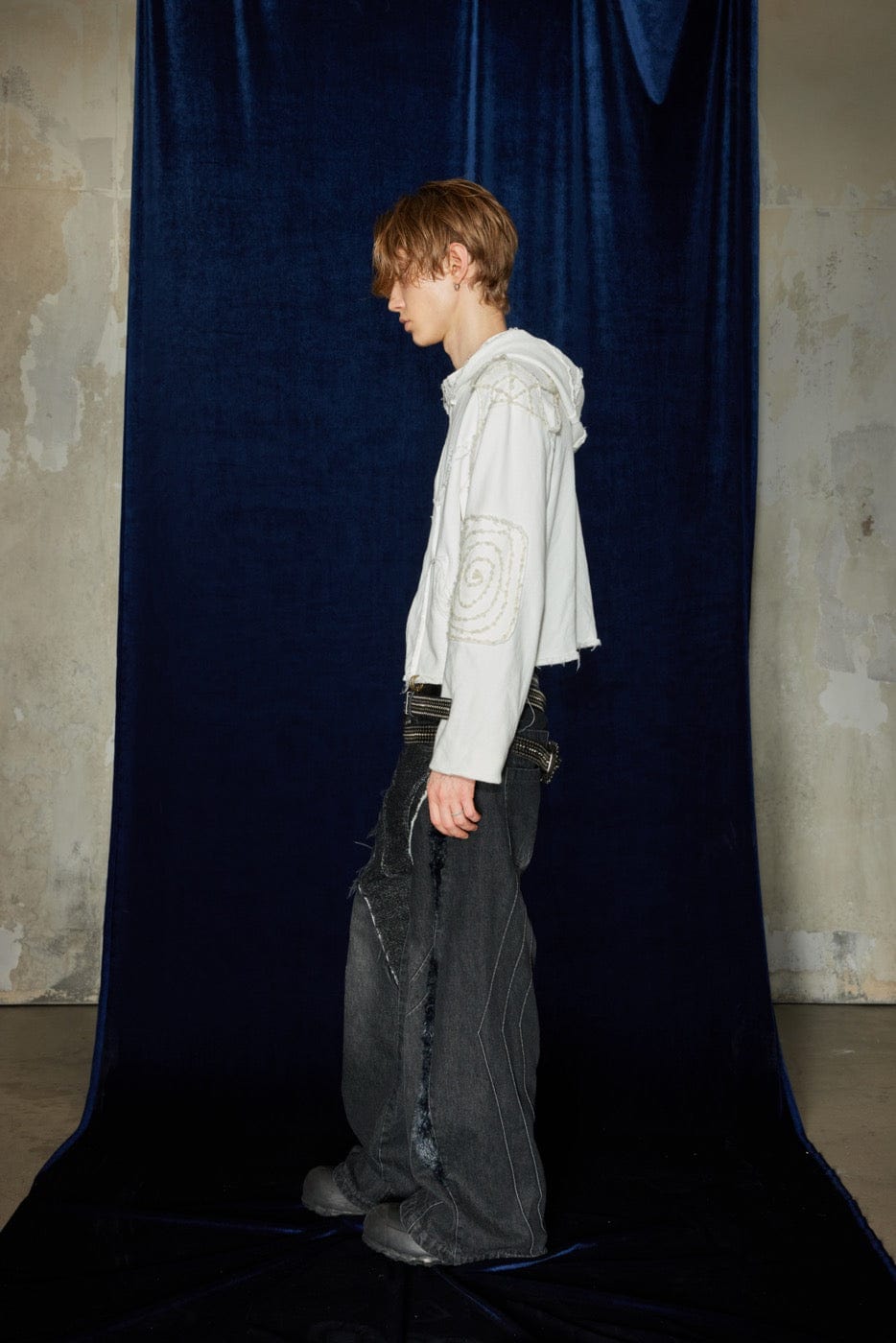 DND4DES Raw-Edge Faux Fur Spliced Jeans-Jeans-S-Free Shipping Leatheretro