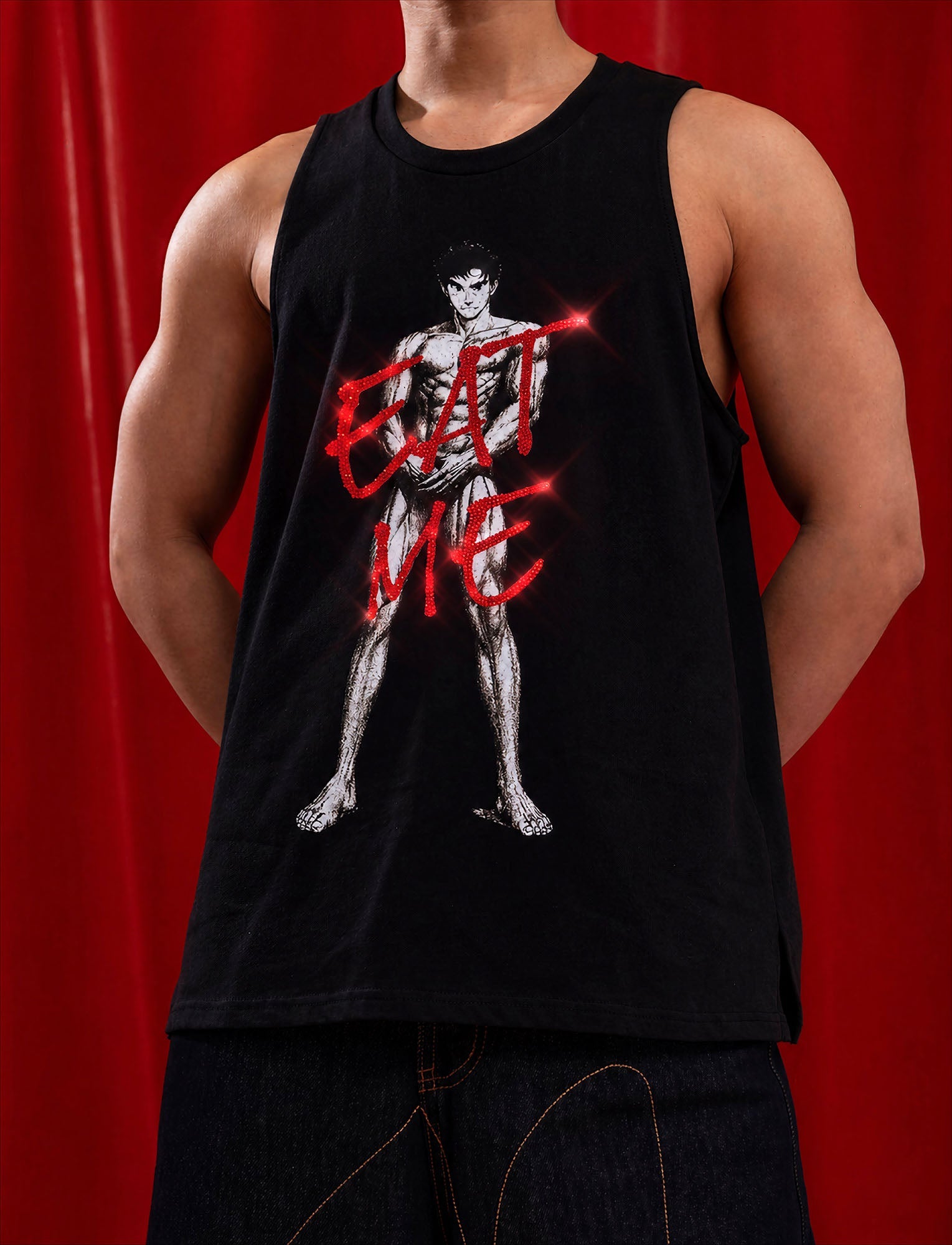 CLP Diamond Eat Me Graphic Tank Top-Tank Top-S-Free Shipping Leatheretro