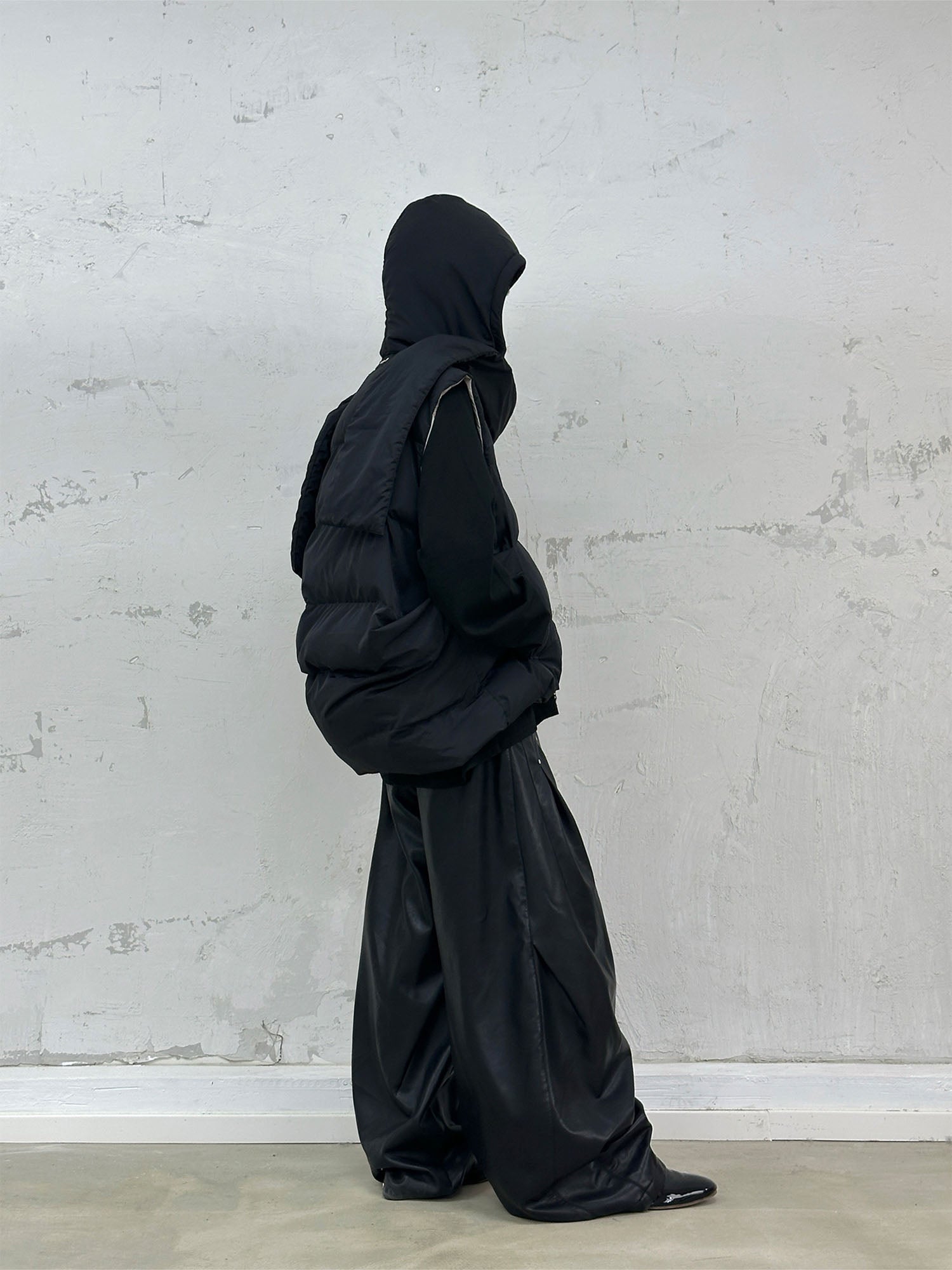 RELABEL Pleated Rivet Oversized PU Pants-Pants-XS (Preorder)-Free Shipping Leatheretro