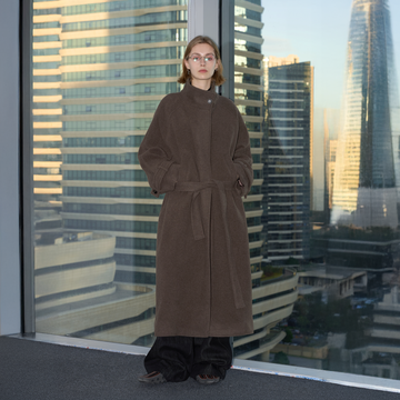 LABELROOM Essential Wool-Blend Funnel Belted Coat
