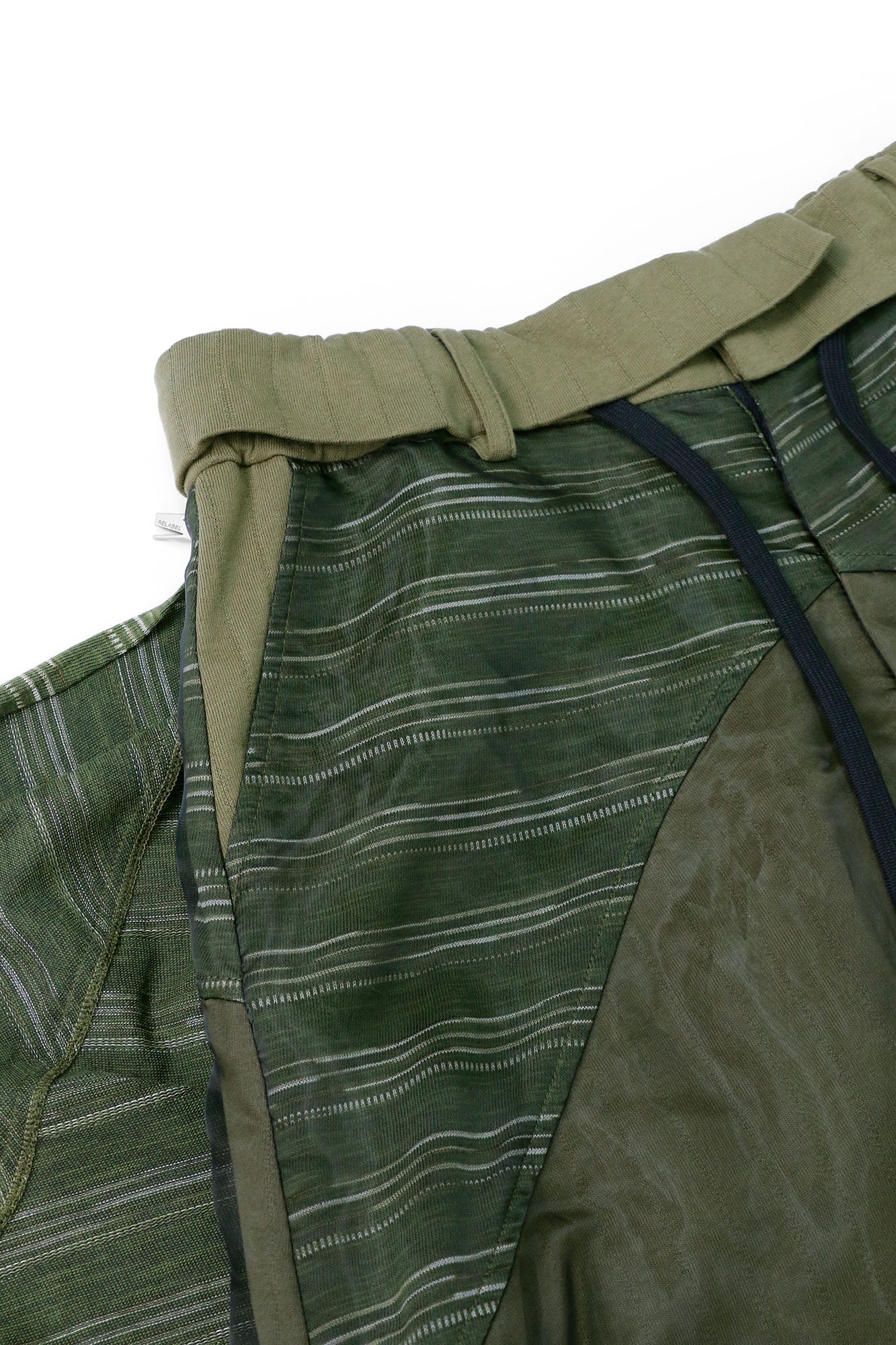 RELABEL Detachable Striped Drape Ruched Oversized Shorts Green-Shorts-XS (Preorder)-Free Shipping Leatheretro