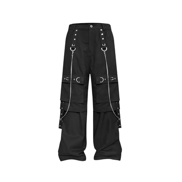 TH4SWE Punk Chain-Strap Cargo Pants-Pants-XS-Free Shipping Leatheretro