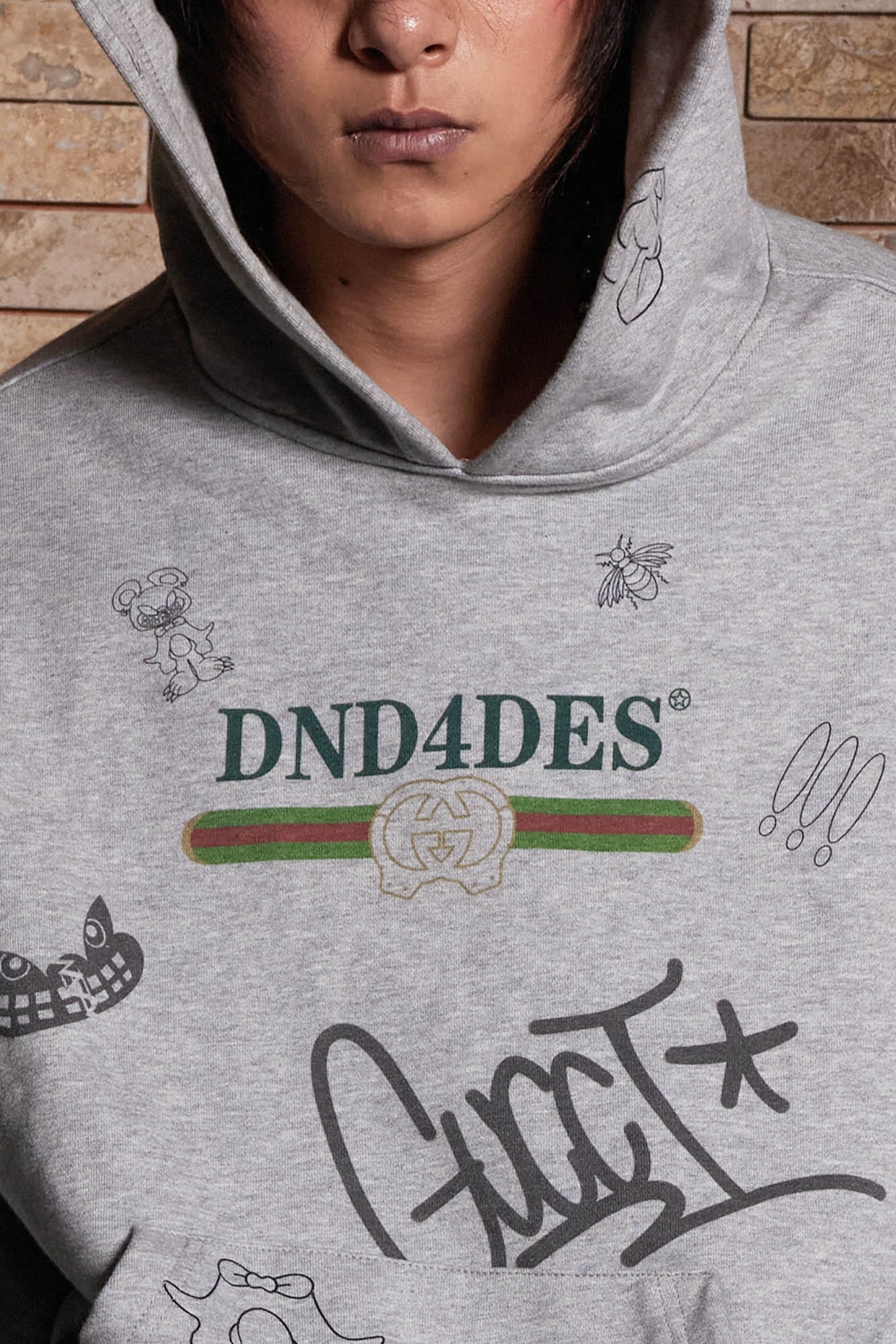 DND4DES Graffiti Bootleg Oversized Hoodie-Hoodie-S-Free Shipping Leatheretro