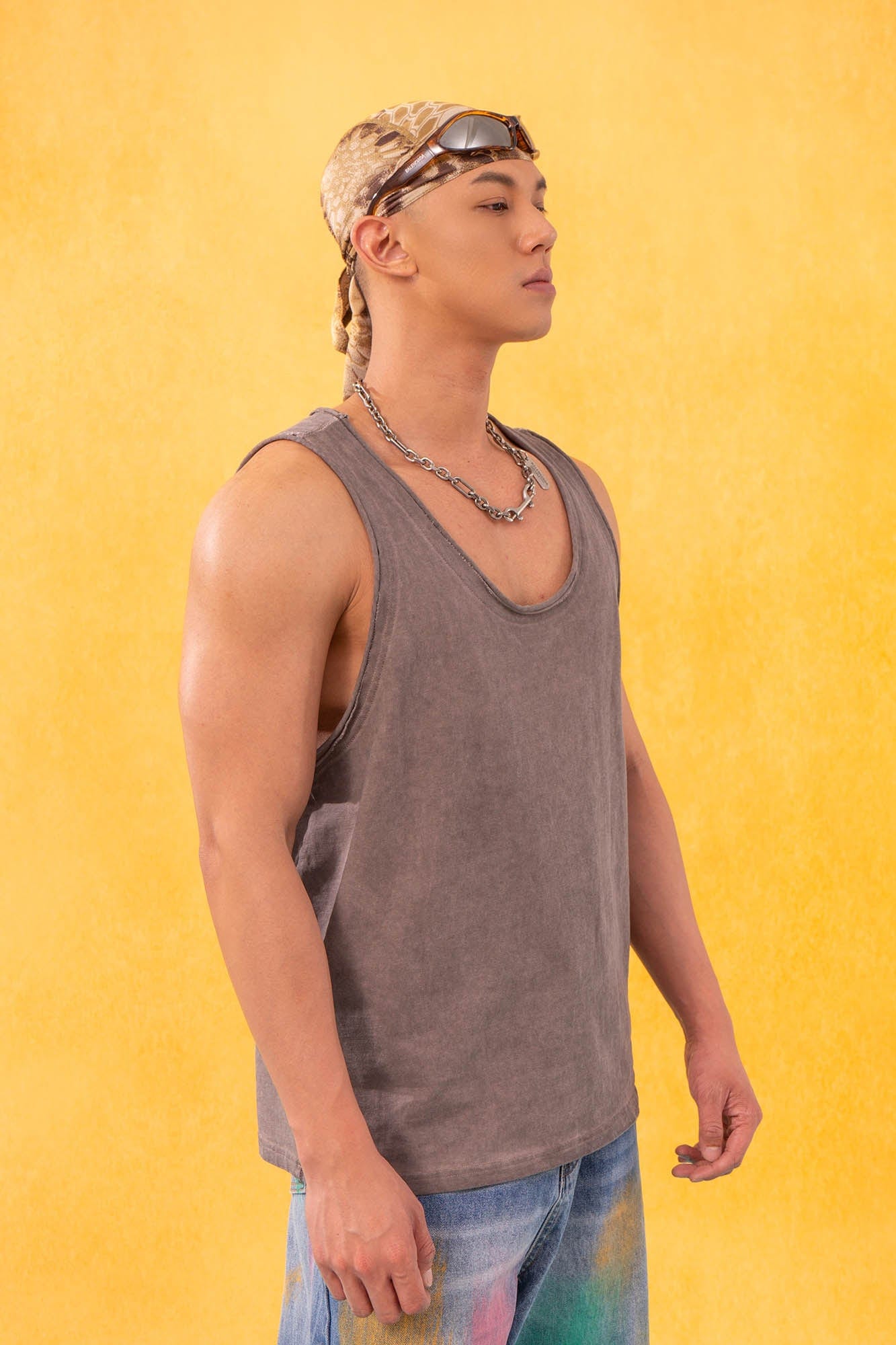 CLP Essential Washed Raw-Edge Tank Top-Tank Top-M-Black-Free Shipping Leatheretro