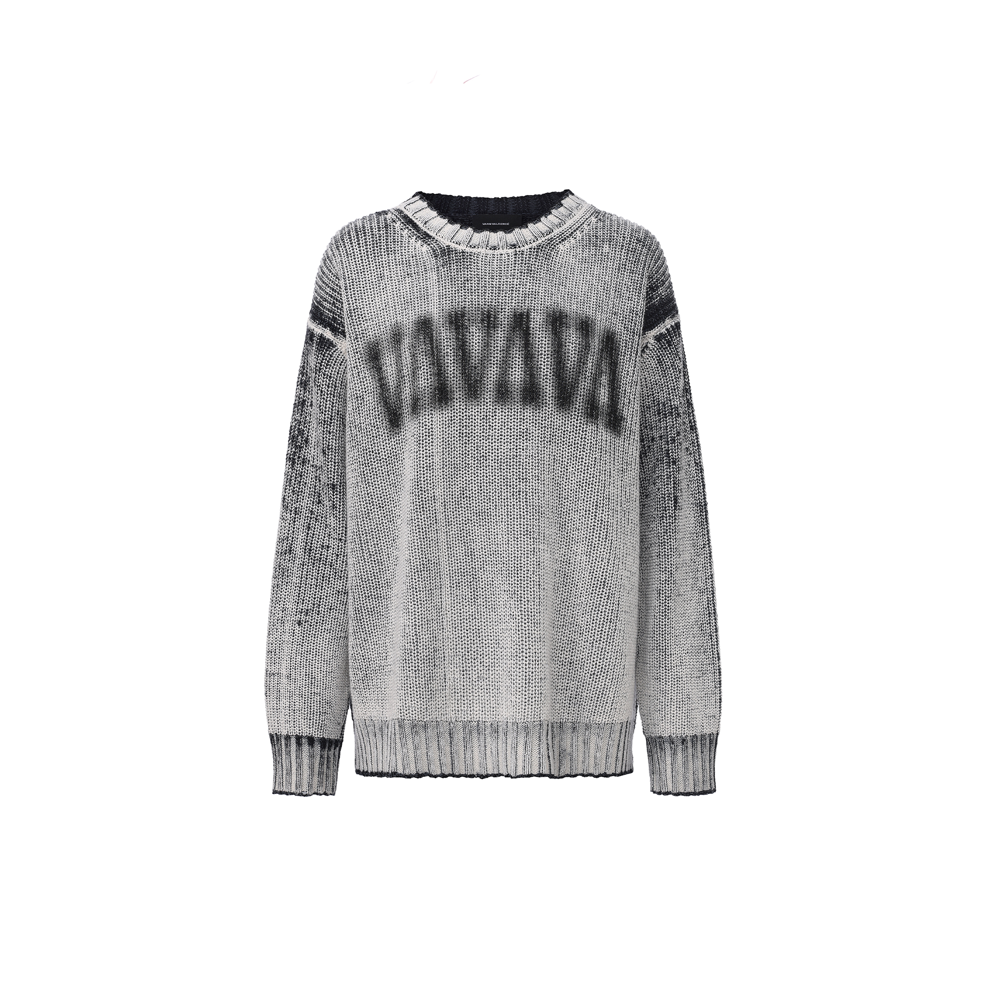 VANN VALRENCE Washed Distressed LOGO Sweater-Sweater-S-Free Shipping Leatheretro