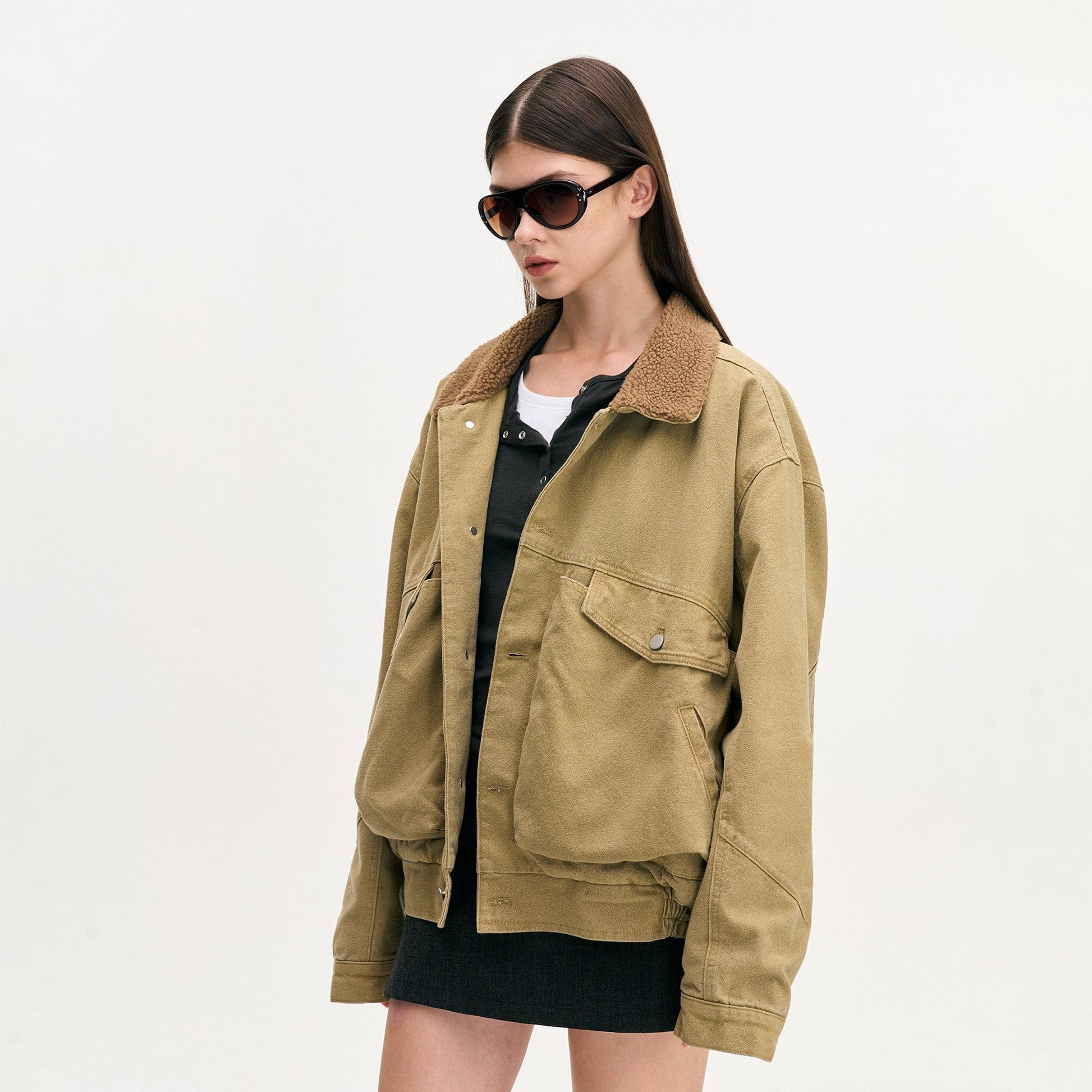 LEONSENSE Big Pocket Fleece-Lined Barn Jacket-Jacket-S-Free Shipping Leatheretro