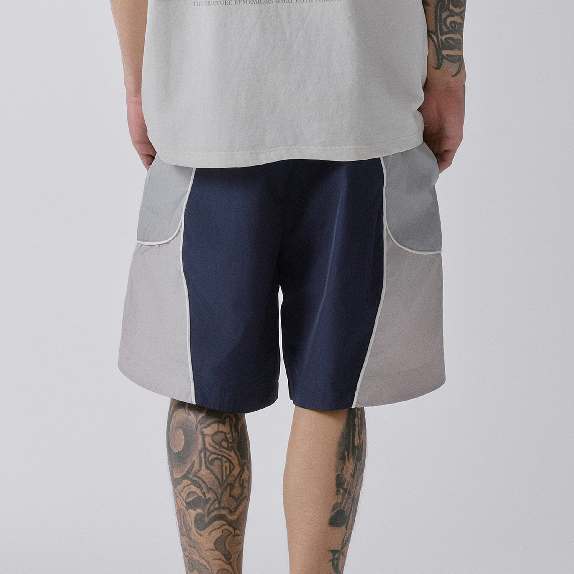 F2CE Contrast Paneled Sport Shorts-Shorts-S / 27-31"-Free Shipping Leatheretro