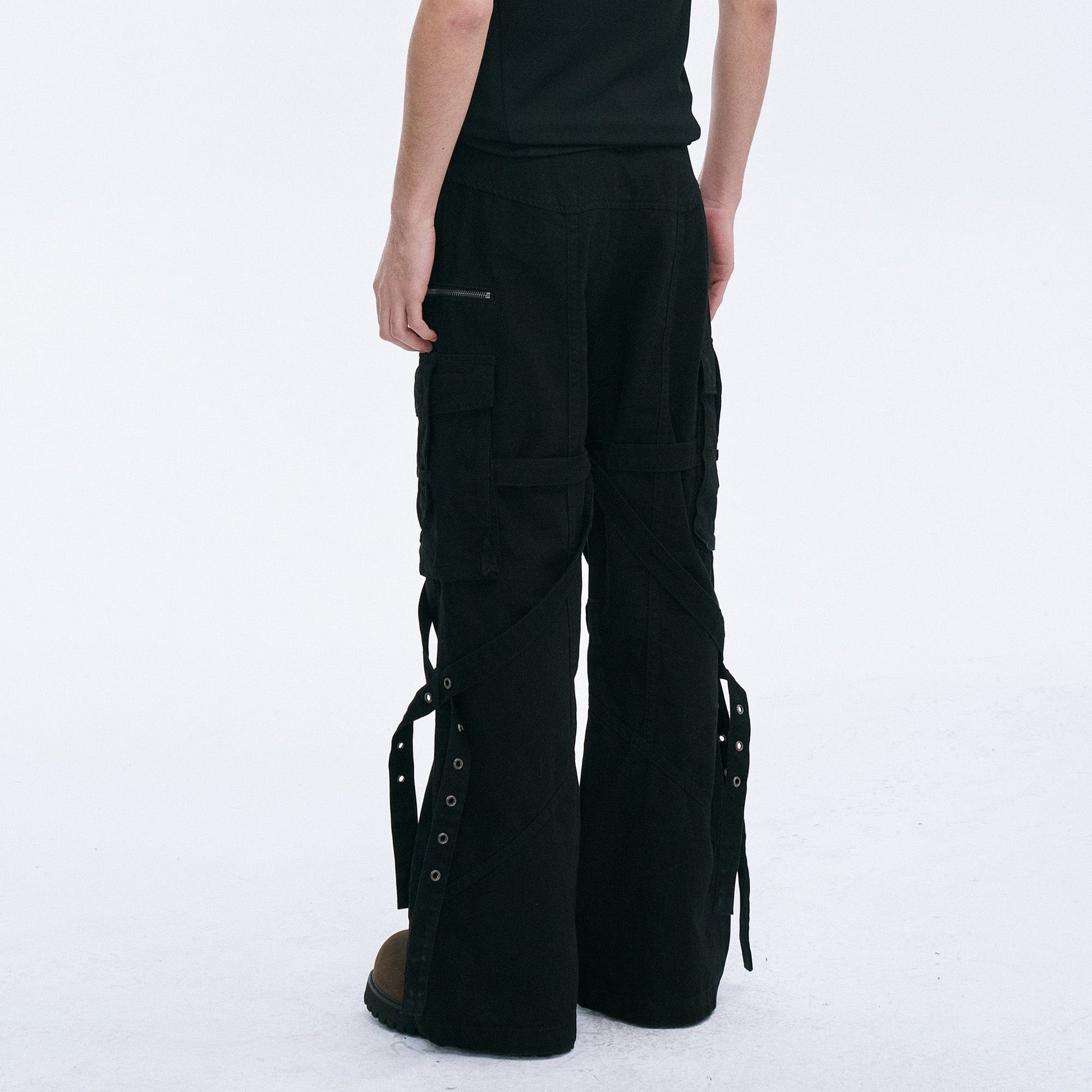 CATSSTAC Strap-Wrapped Spliced Cargo Pants-Pants-M-Free Shipping Leatheretro