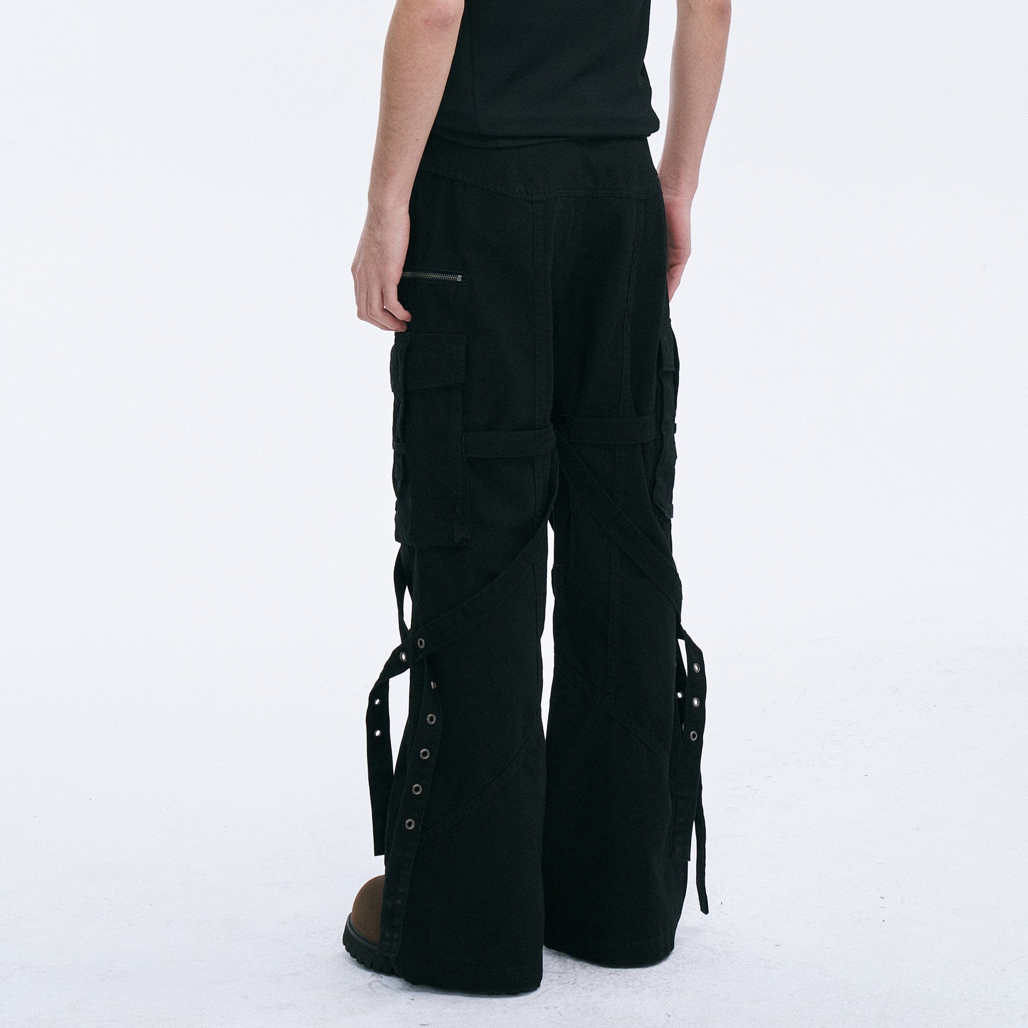 CATSSTAC Strap-Wrapped Spliced Cargo Pants-Pants-M-Free Shipping Leatheretro
