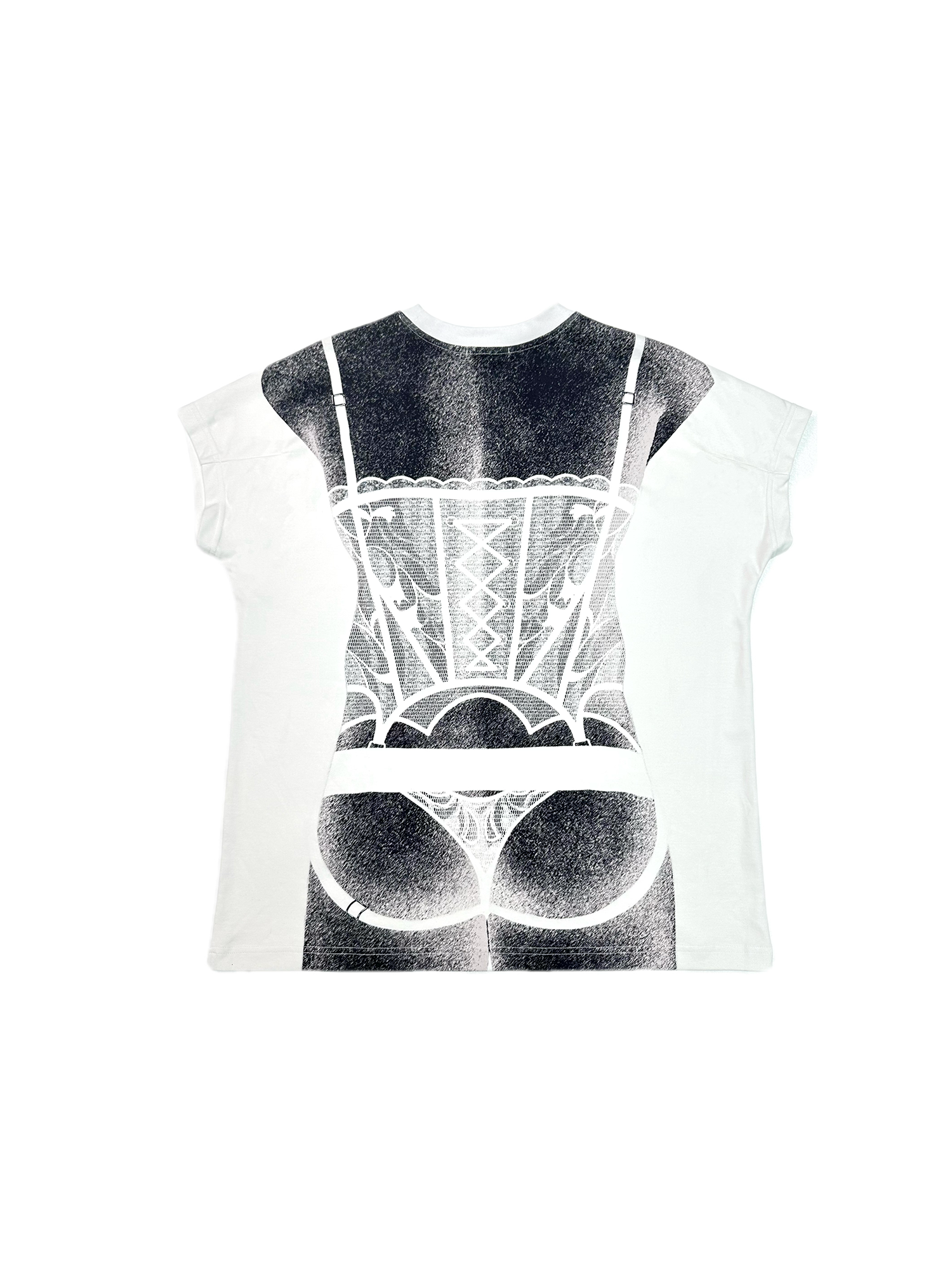 KADAKADA Sculptural Corset Graphic T-Shirt-T Shirt-M (Preorder)-Black-Free Shipping Leatheretro