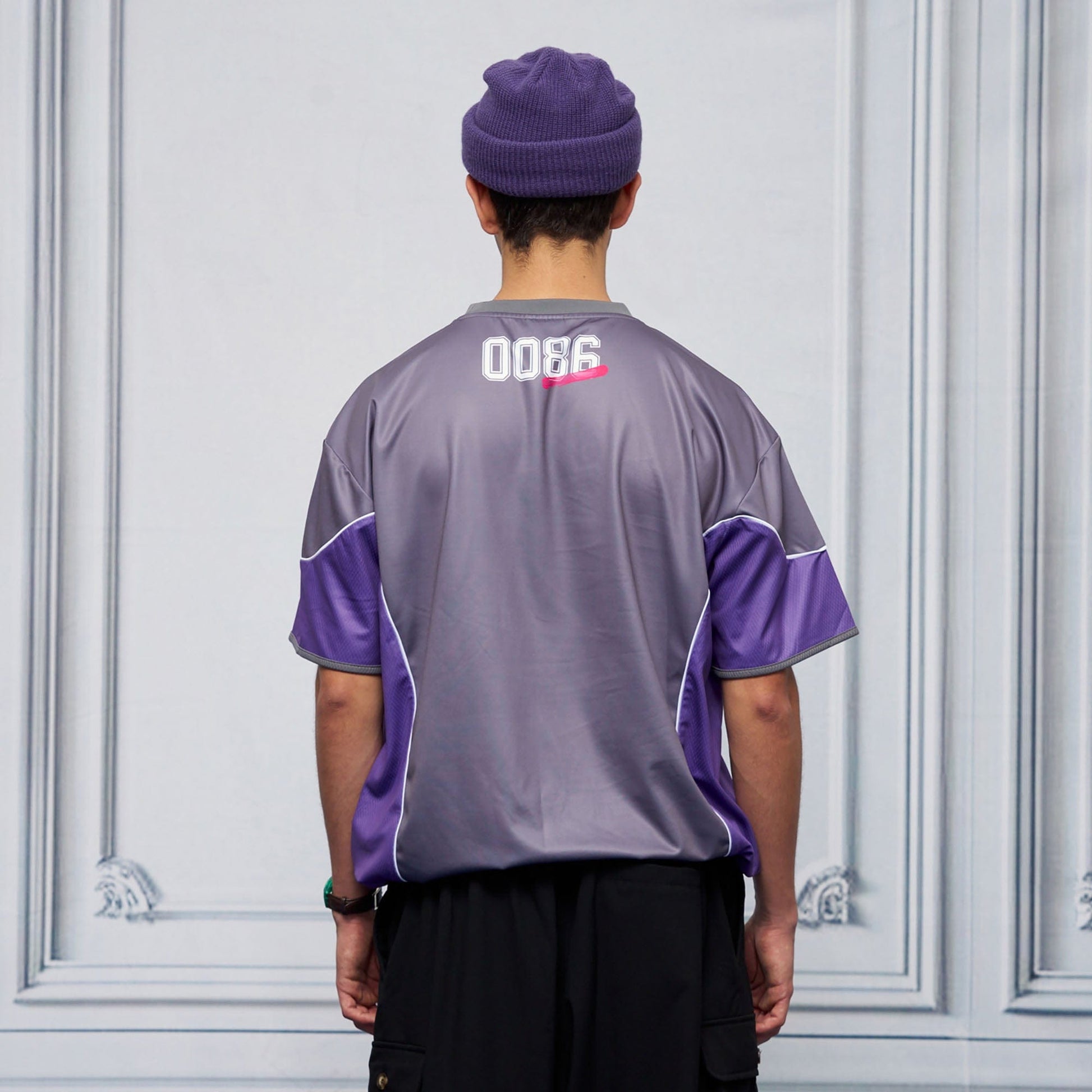 UNLIMITED MOTE x glucose by RMK Contrast Spliced Drawstring Hem Jersey-T Shirt-S-Black-Free Shipping Leatheretro