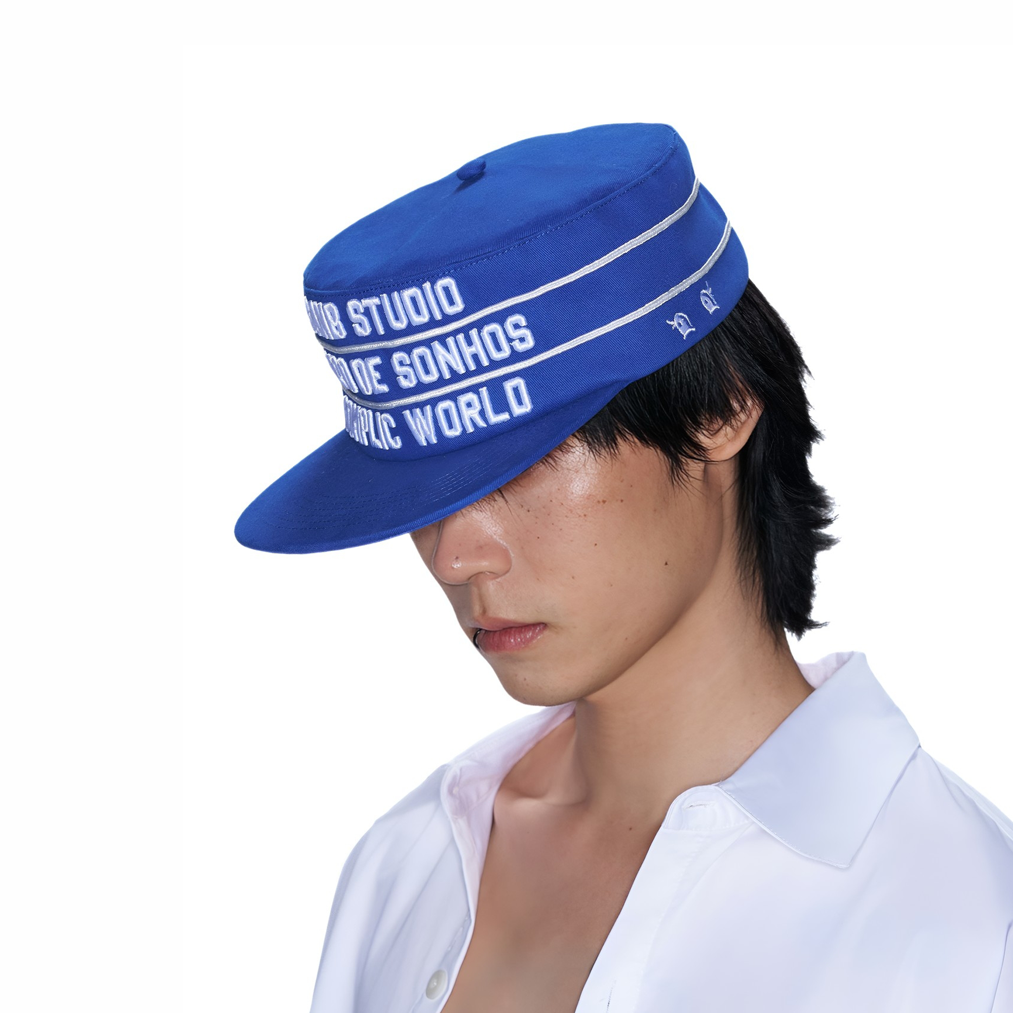 SANB Text Embroidered Pillbox Cap-Hat, Cap, Beanie-One Size-Free Shipping Leatheretro