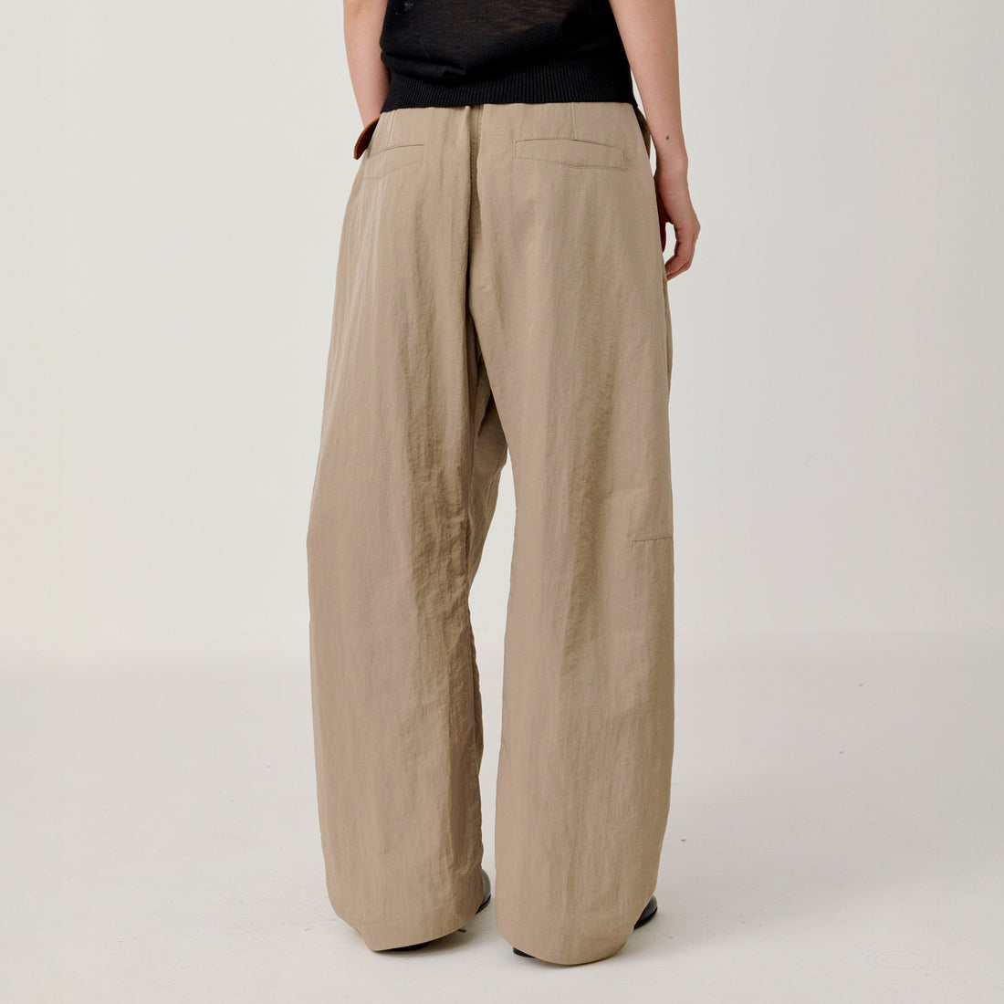 OPICLOTH Pleat Belted Curve Trousers-Pants-XS-Free Shipping Leatheretro