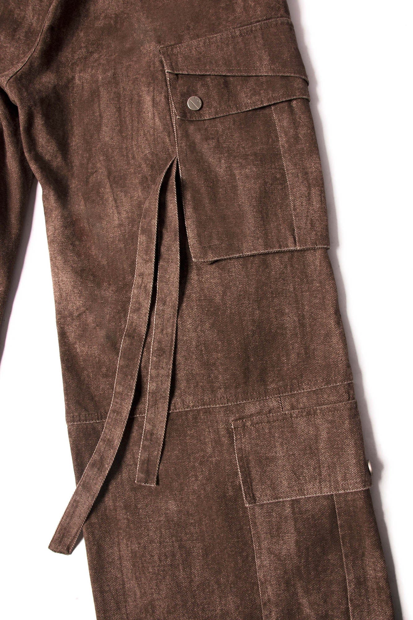 RELABEL Tie-Dye Multi-Pocket Pleated Straps Cargo-Pants-XS-Brown-Free Shipping Leatheretro