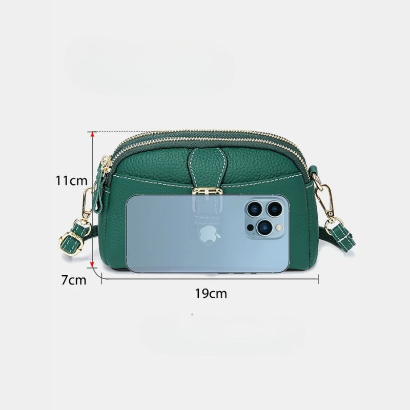 Women’s Leather Wristlet Crossbody Phone Bag-Handbags-Dark Green-Free Shipping Leatheretro