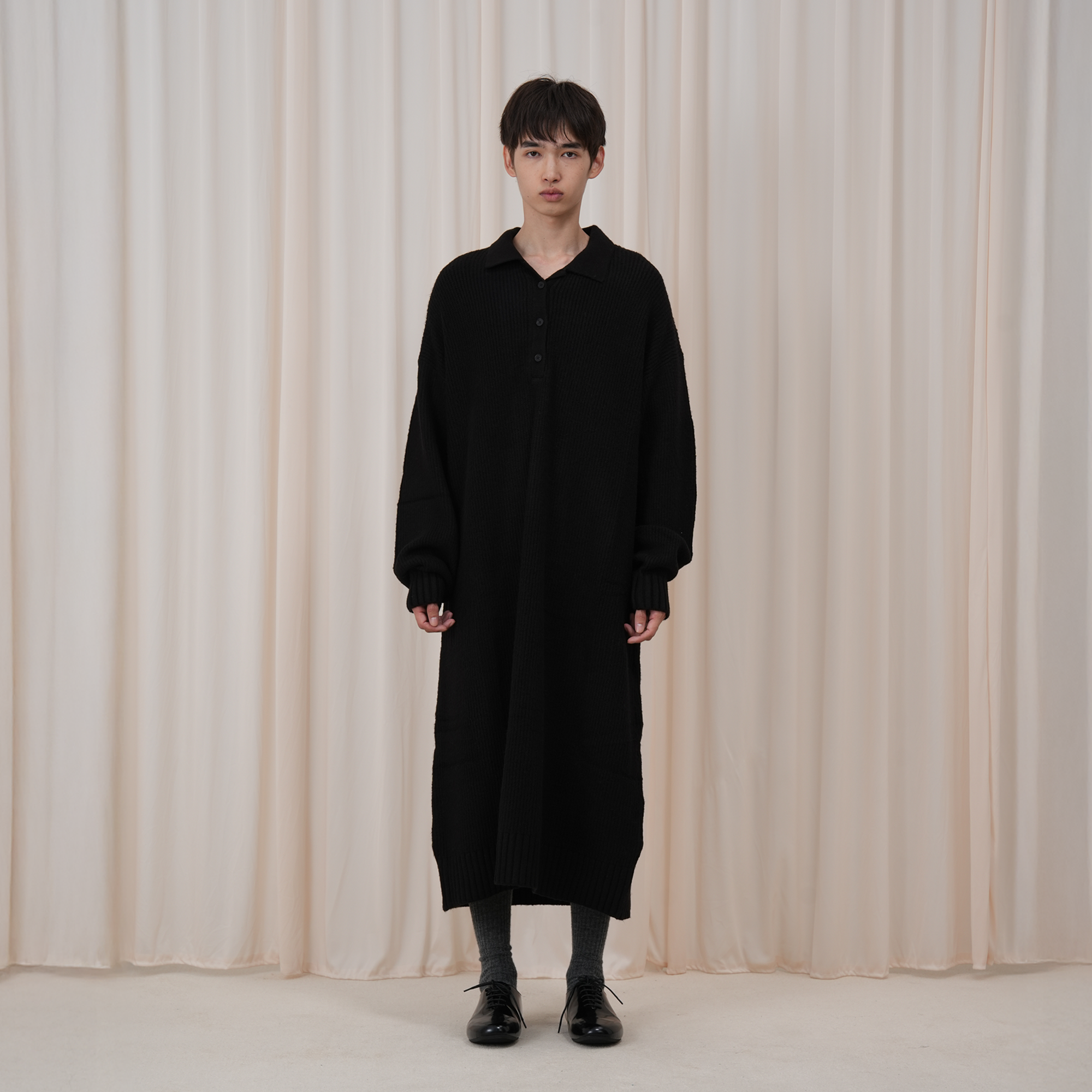 OUYANG WENJUN Half-Placket Oversized Sweater