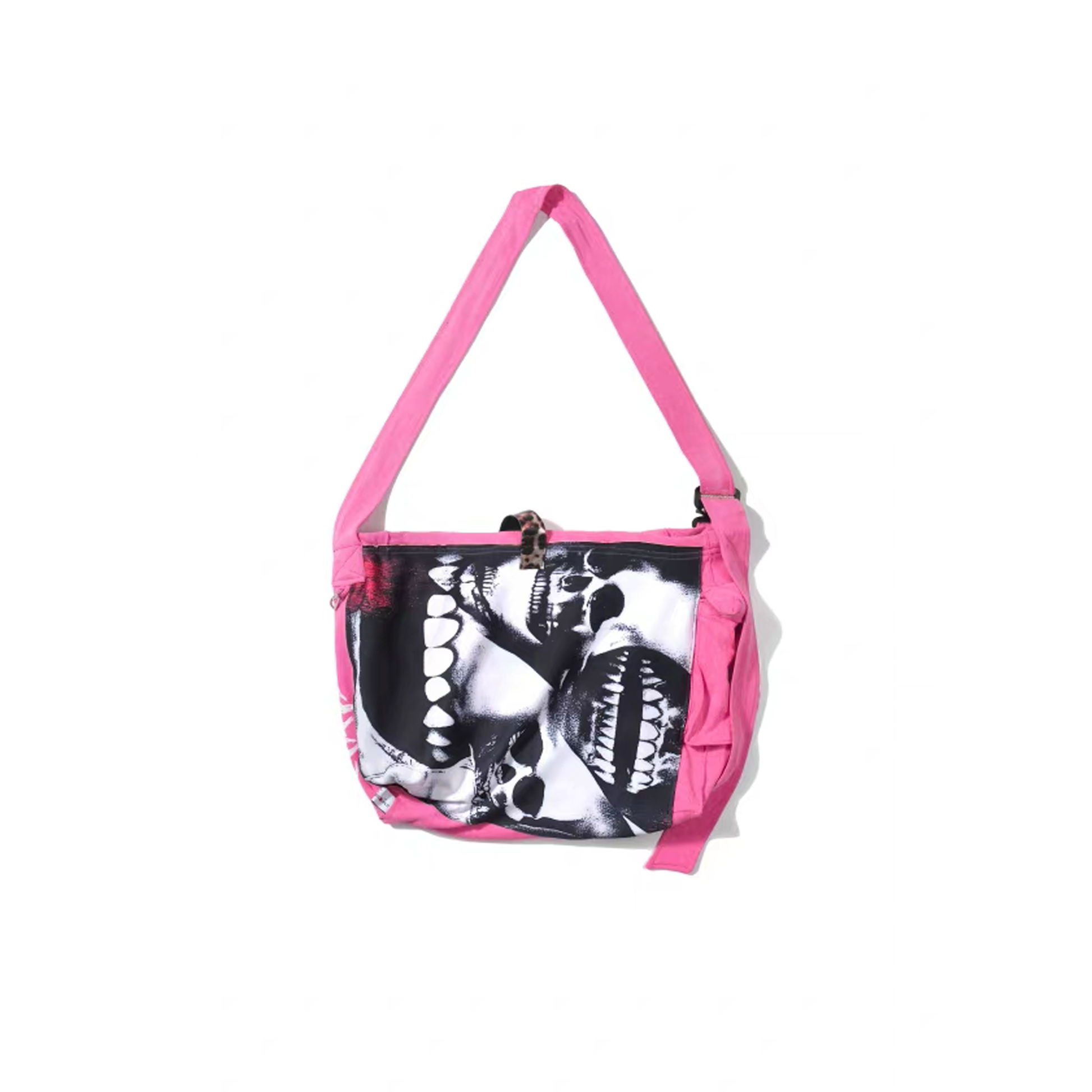 NOTHINGNESS WORLD Adjustable Skull Graphic Oversized Shoulder Bag-Bag-Pink-Free Shipping Leatheretro