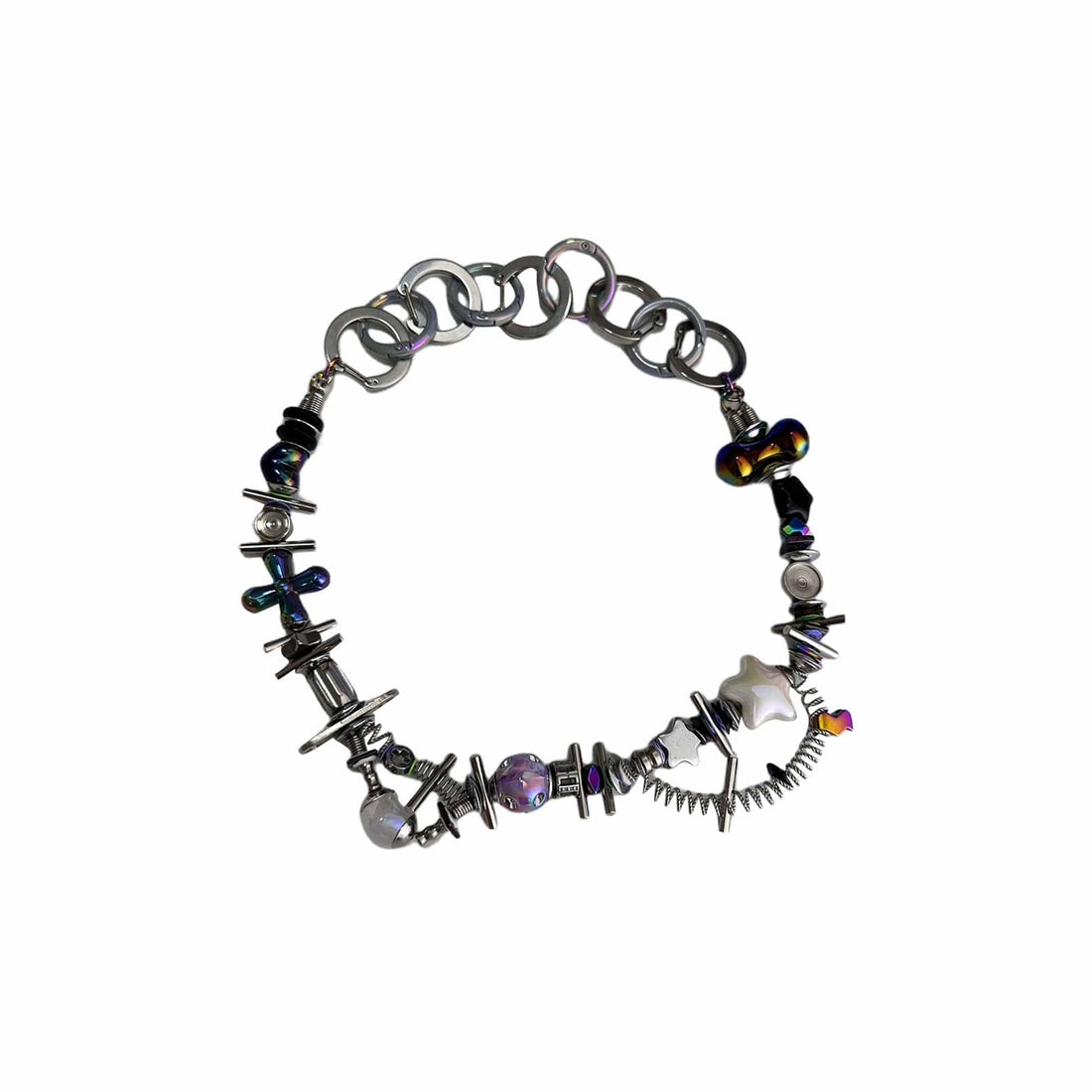 ILLUSORY Time Machine Coil-Link Necklace-Necklace-Pink-Free Shipping Leatheretro