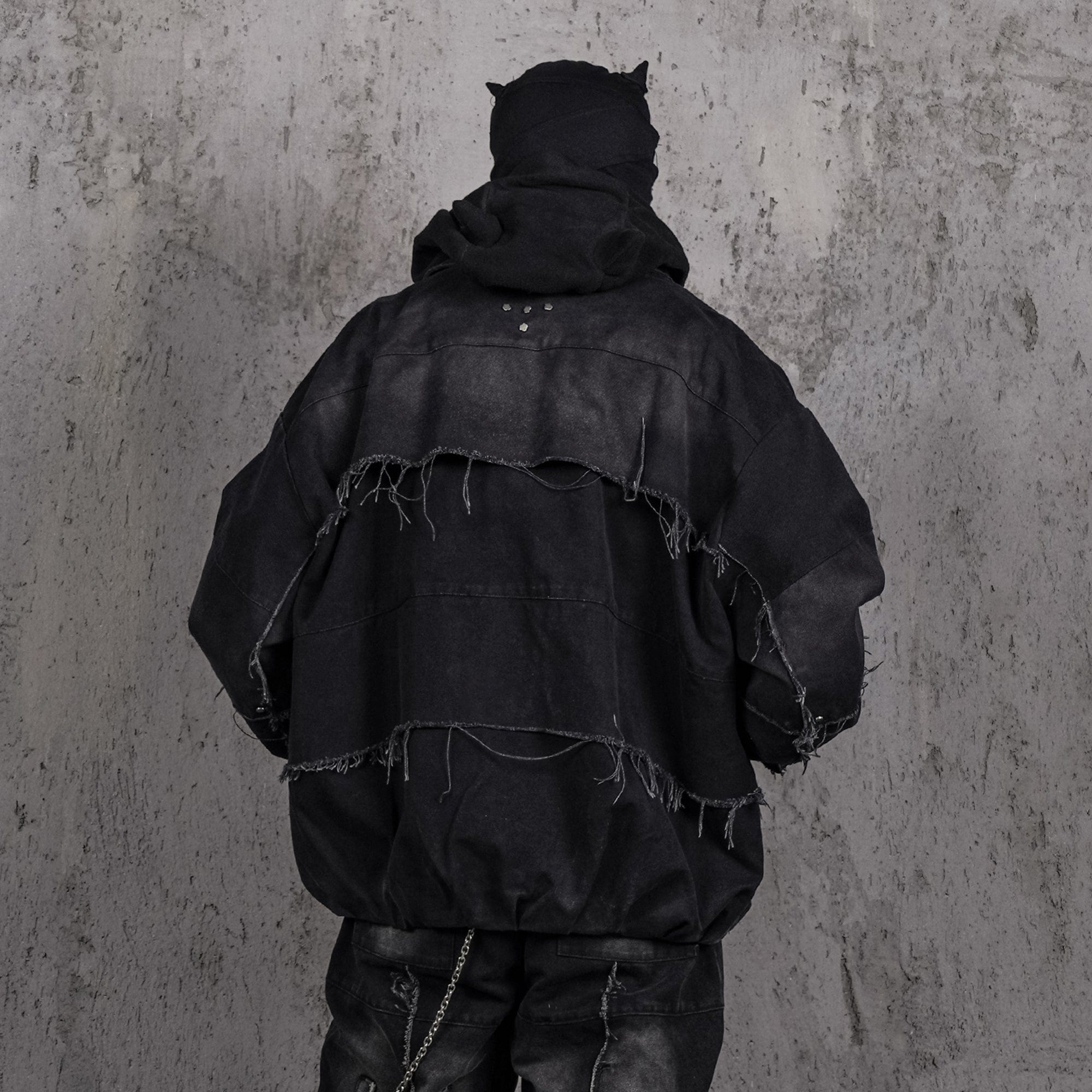 UNDERWATER Raw-Edge Spliced Rivet Jacket-Jacket-S-Free Shipping Leatheretro