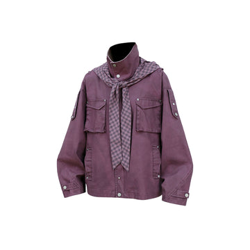 RELABEL Distressed Plaid Hood Oversized Jacket-Jacket-XS (Preorder)-Free Shipping Leatheretro