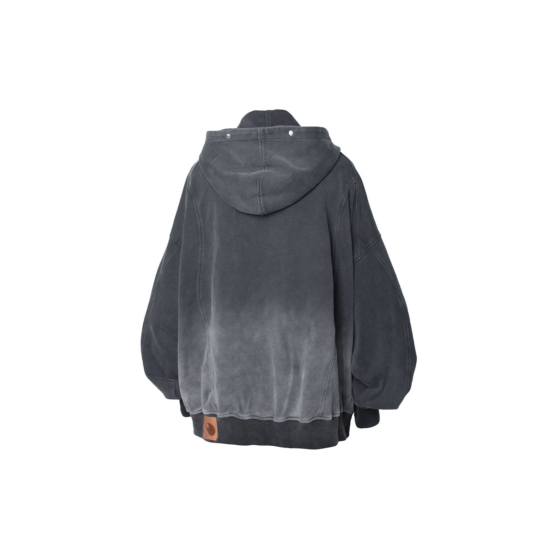 RELABEL Gradient Washed Panel Hooded Jacket Black-Jacket-XS (Preorder)-Free Shipping Leatheretro